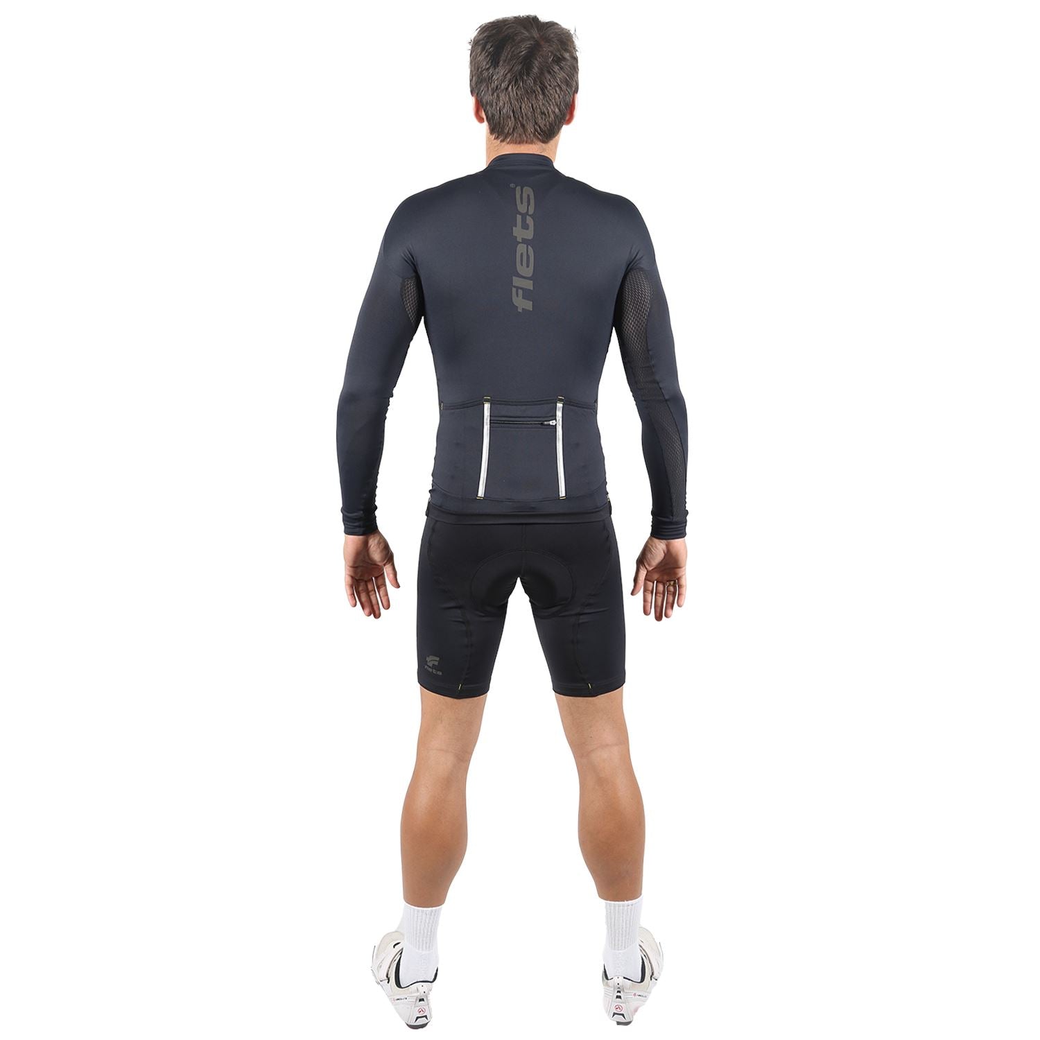 Jersey Manga Longa Ciclismo Masculina Preto