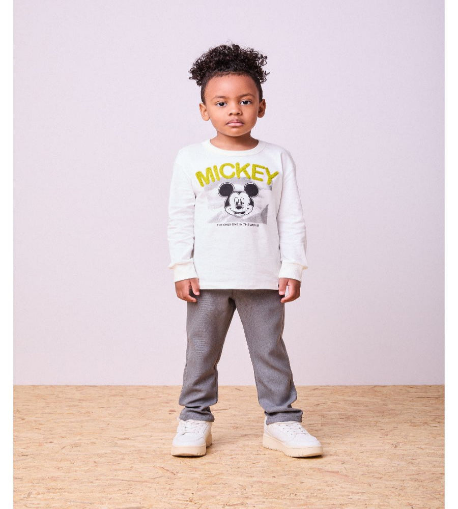 T-Shirt ML Youccie Pérola com Estampa do Mickey na frente