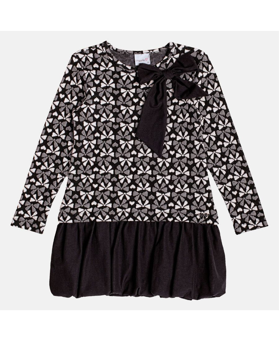 Vestido ML Jacquard com Balonê Lacinhos