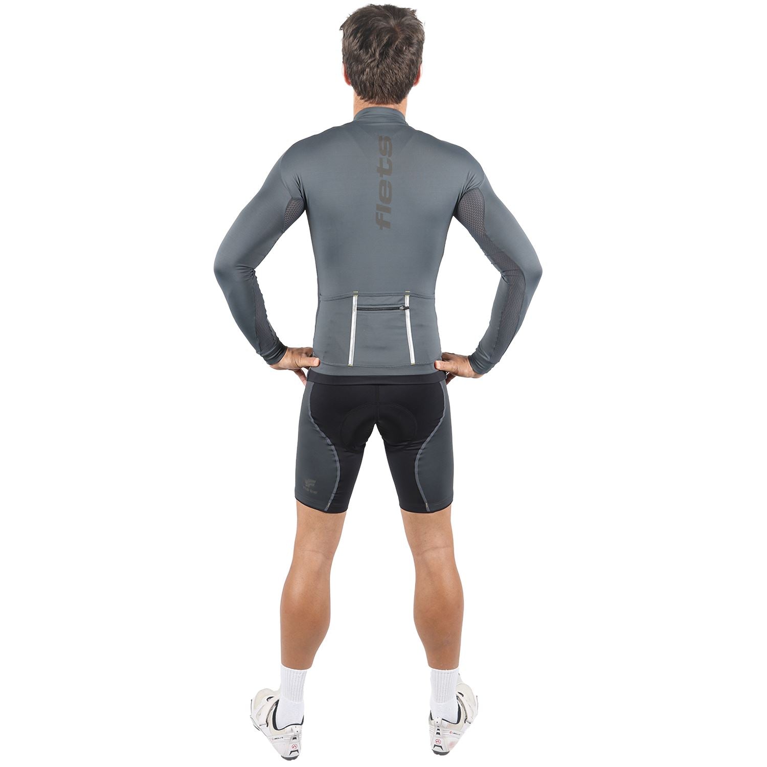 Jersey Manga Longa Ciclismo Masculina Estanho