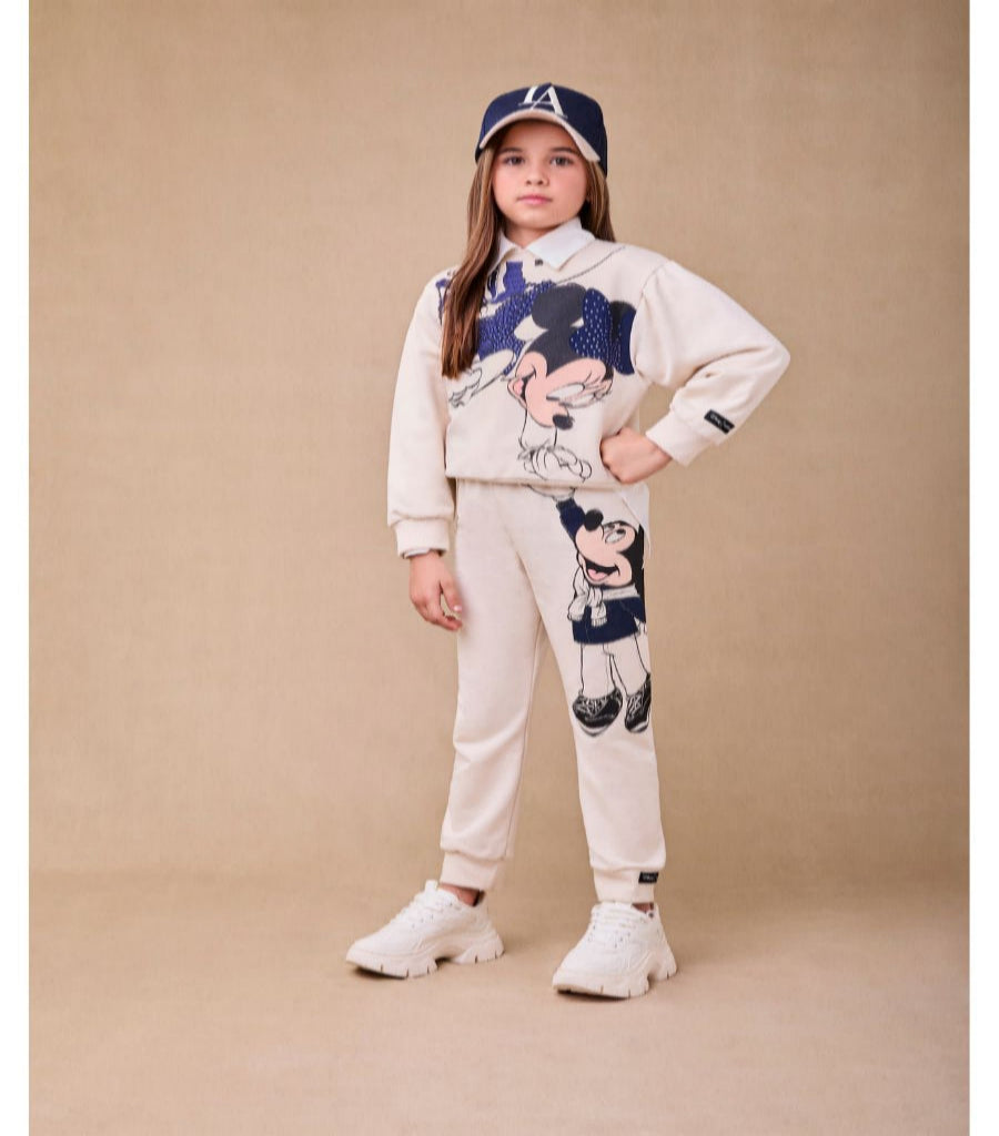 Conjunto Casaco e Calça Animê Bege