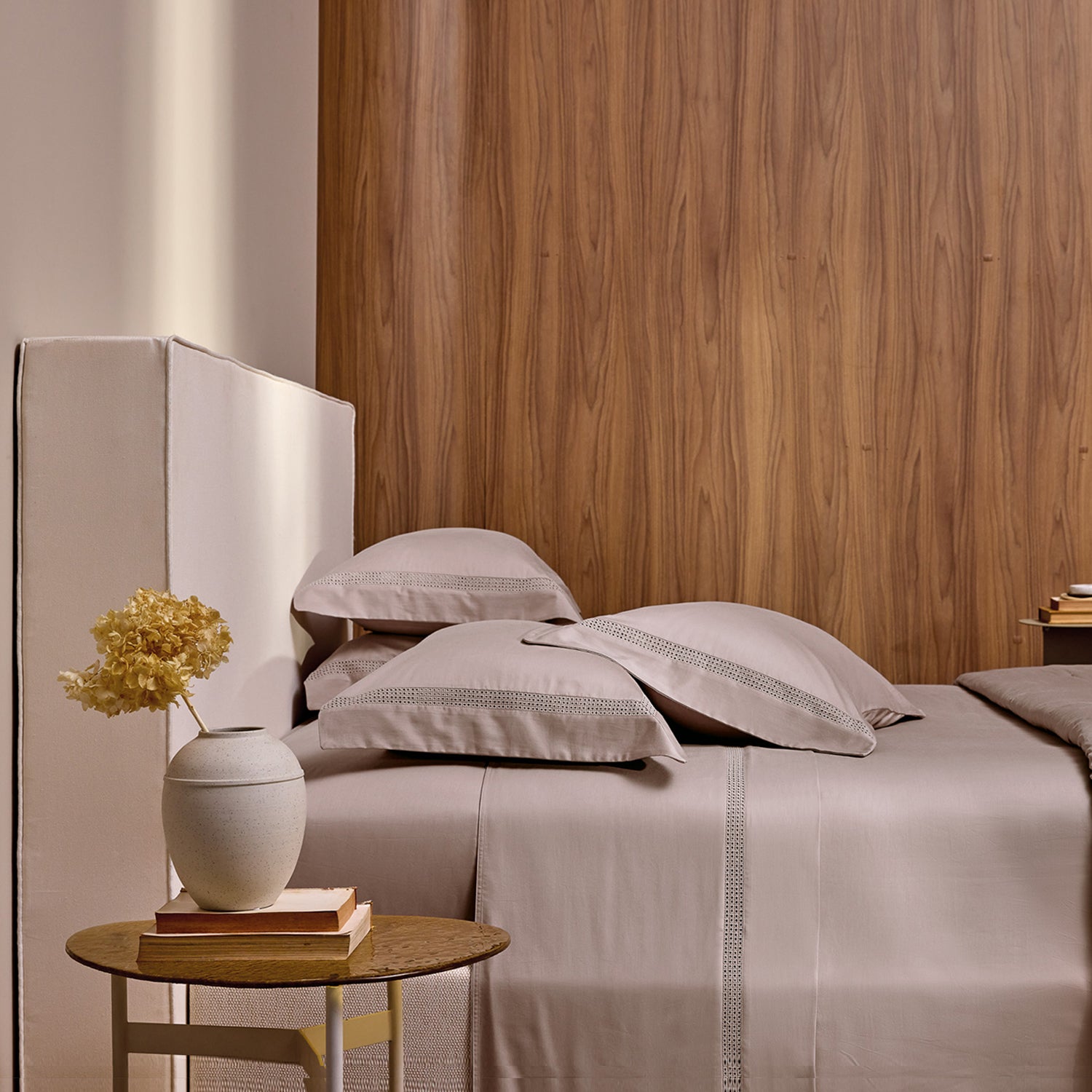 Jogo de Cama King Algodão Egípcio Trussardi Marconi Nocciola/Legno