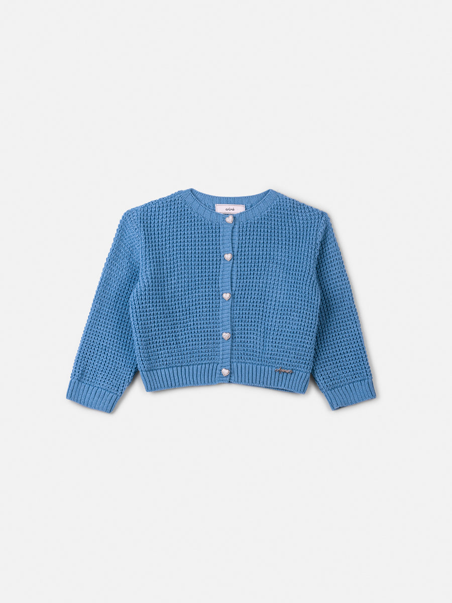 Casaco Tricô Animê Kids Azul Frozen