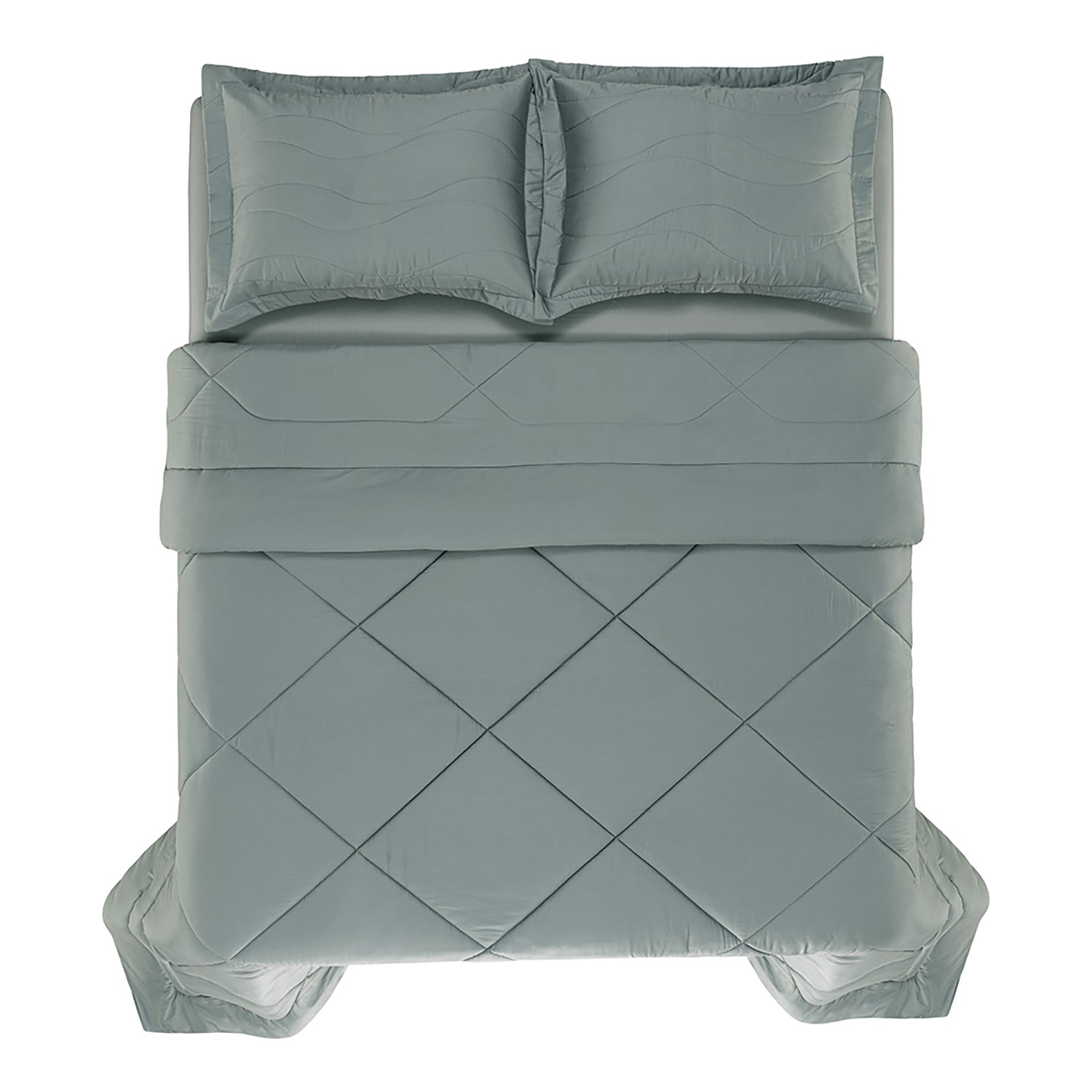 Edredom King Trussardi Grasso 300 Fios Algodão Egípcio Azul