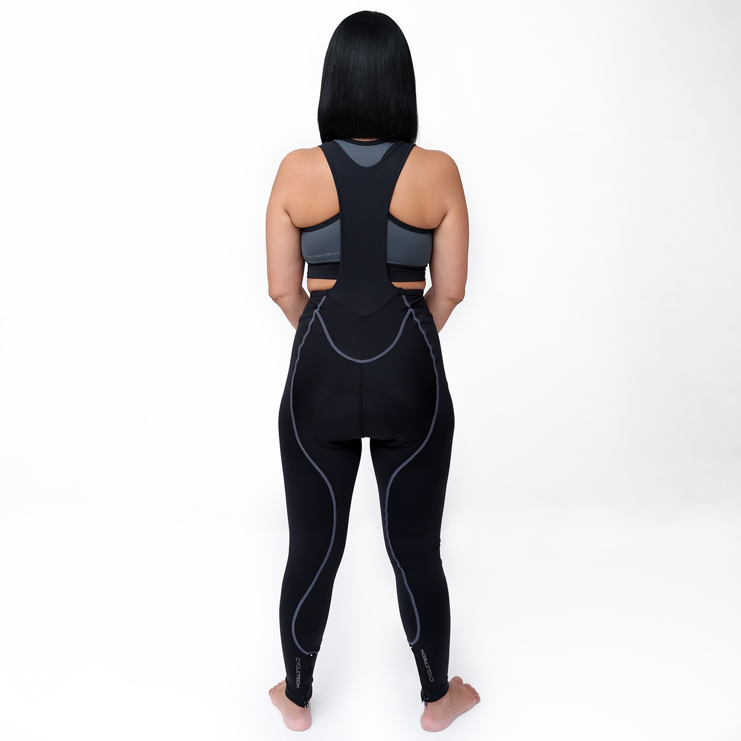 Calça Bretelle Nova Cycletech Feminina Preto com Estanho