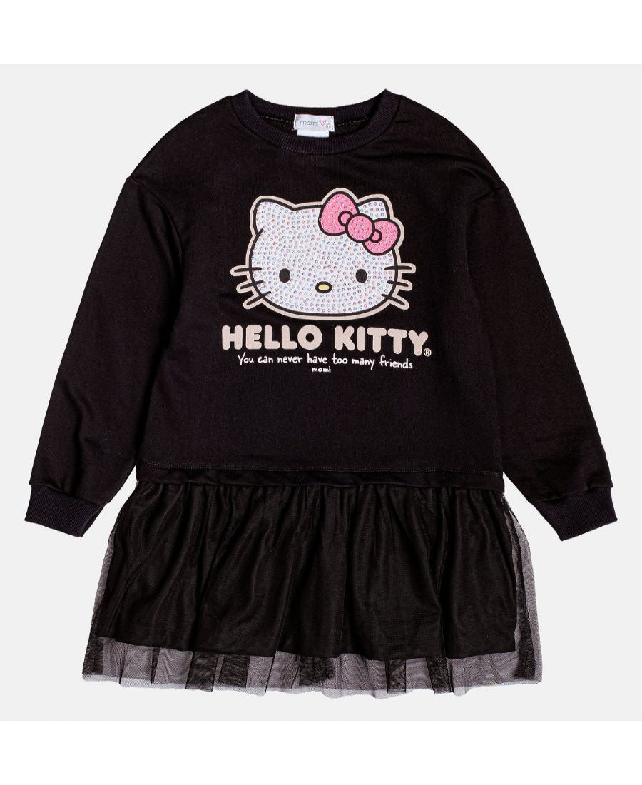 Vestido ML Hello Kitty Strass Preto