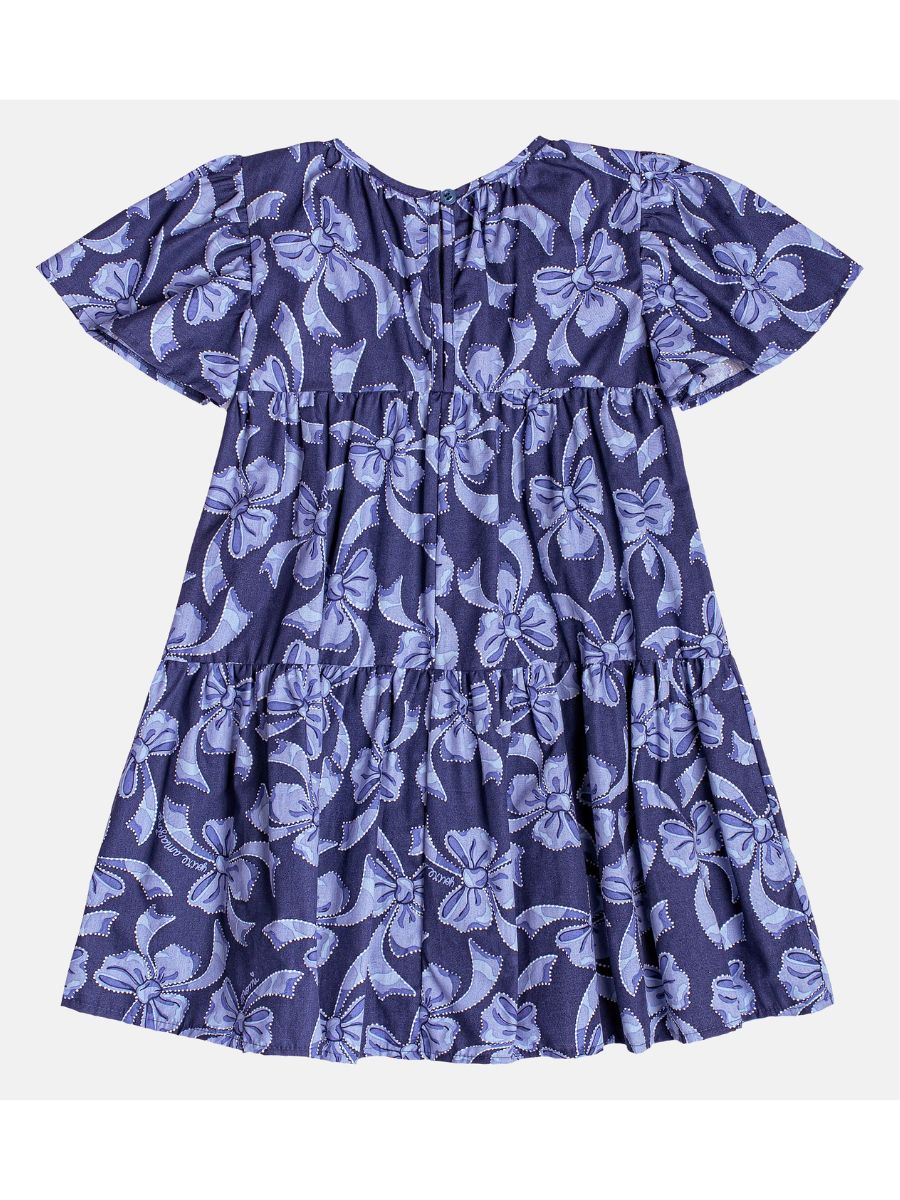 Vestido Rotativo Laços Azuis