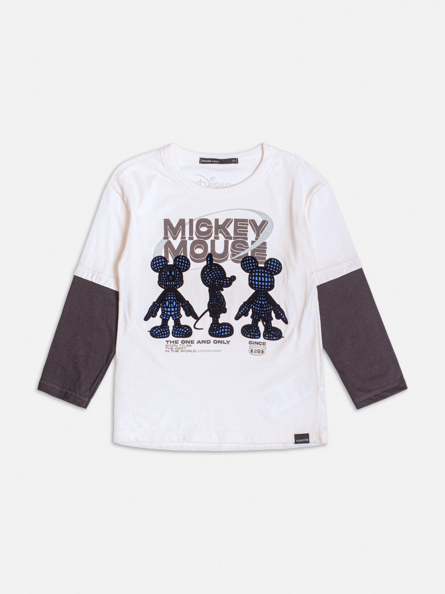 T-Shirt ML Youccie Pérola com estampa do Mickey manga comprida