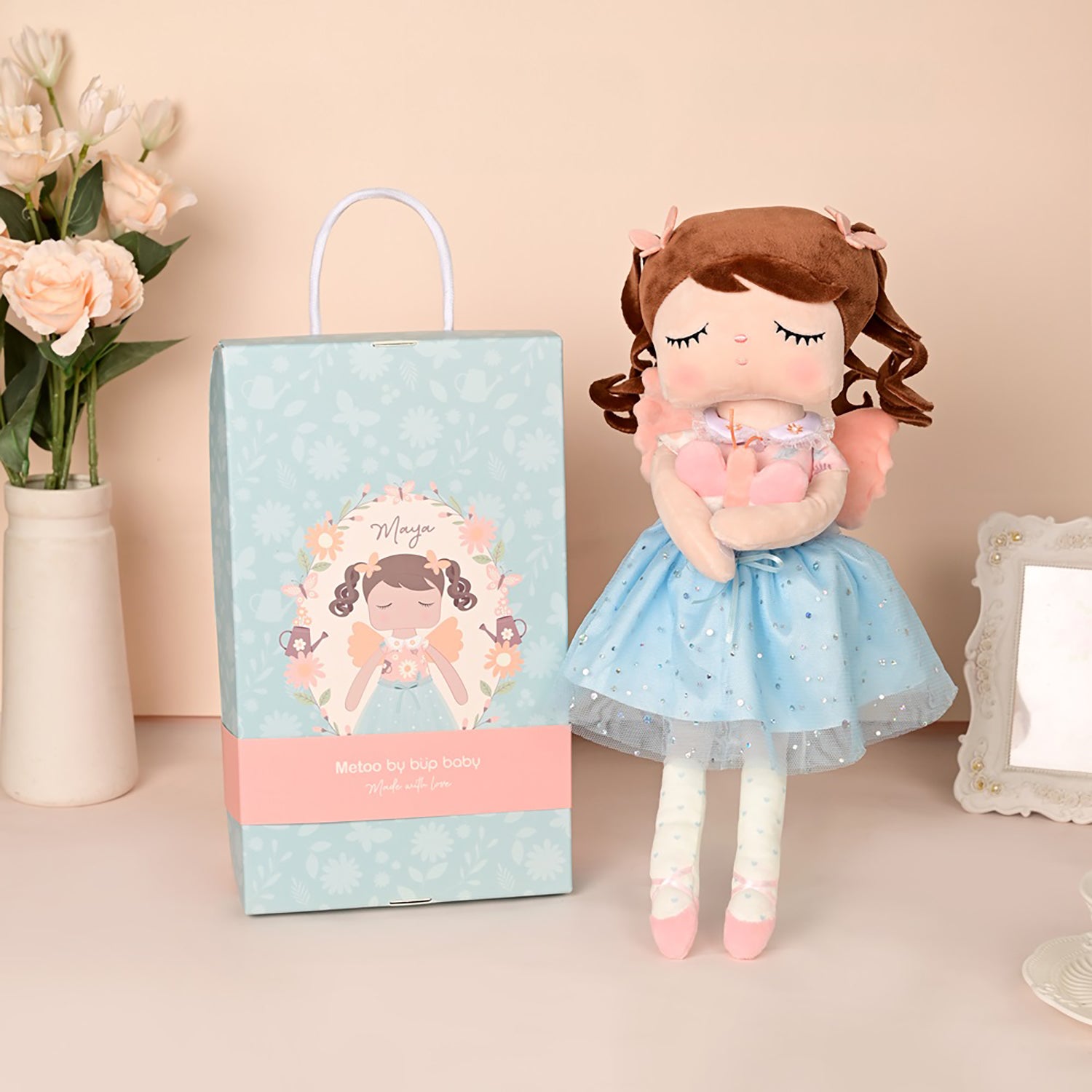 Boneca Metoo com Caixa Angela Fada Happiness Maya - 33 cm