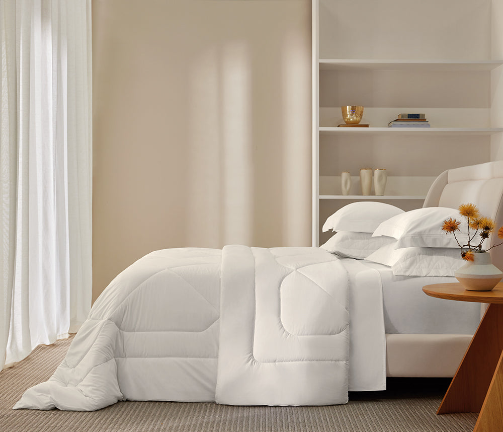 Edredom King 300 Fios 100% Alg Egípcio Grasso Branco – JaLoo