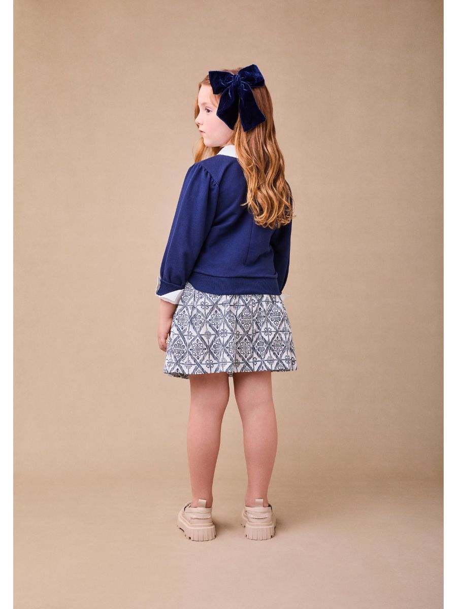 Conjunto ML Blusa e Saia Azul Marinho