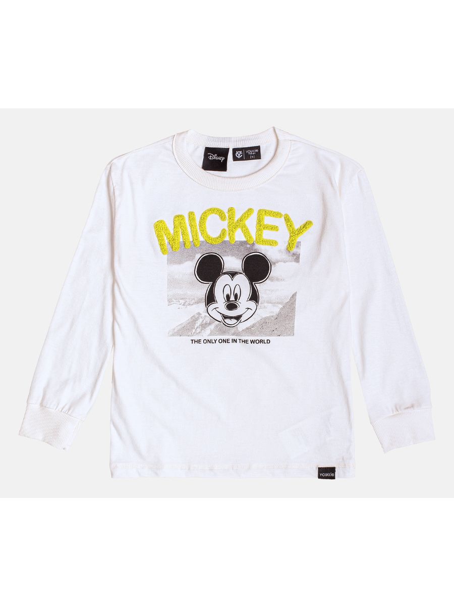 T-Shirt ML Youccie Pérola com Estampa do Mickey na frente