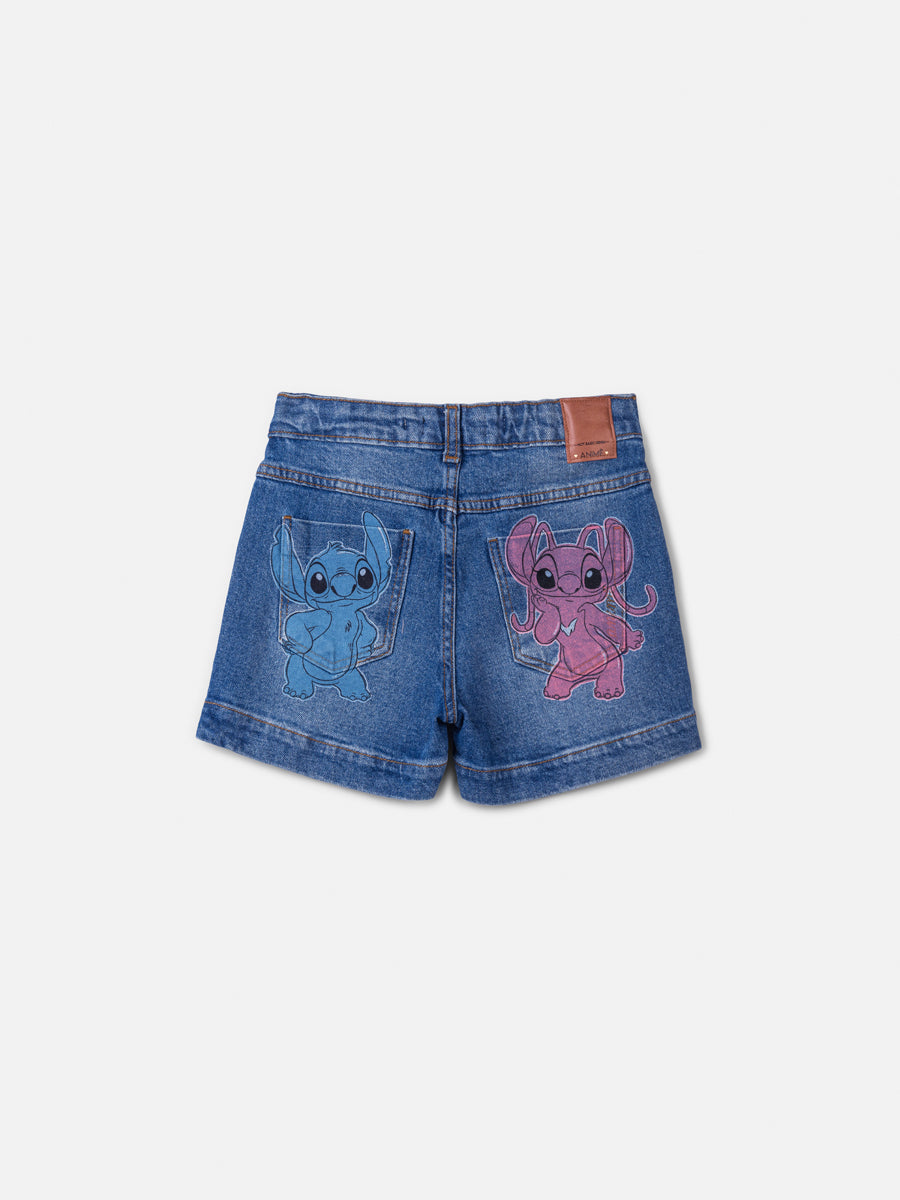 Shorts Jeans Lilo e Stitch