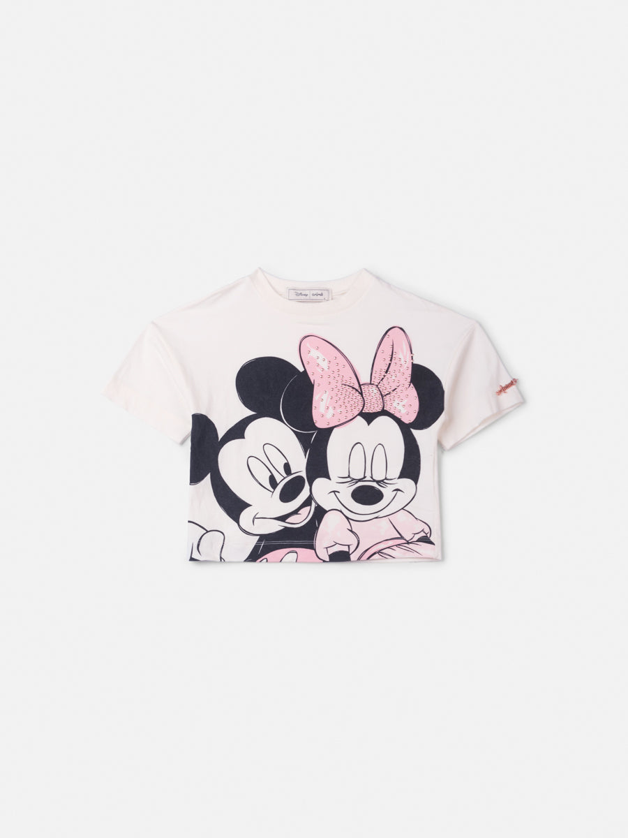 Blusa Minnie Mickey Pérola
