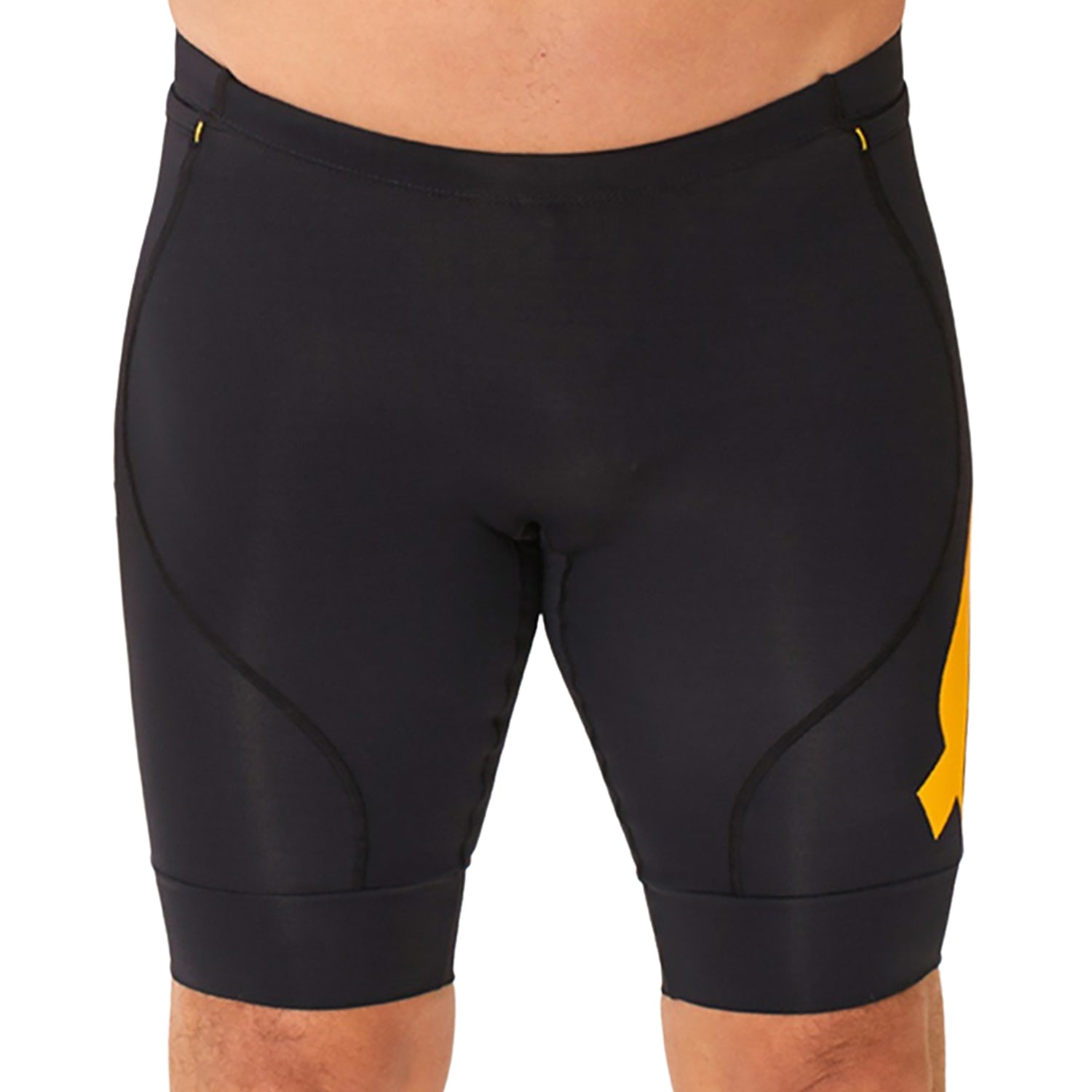 Bermuda Running Masculina Preto logo F Amarelo