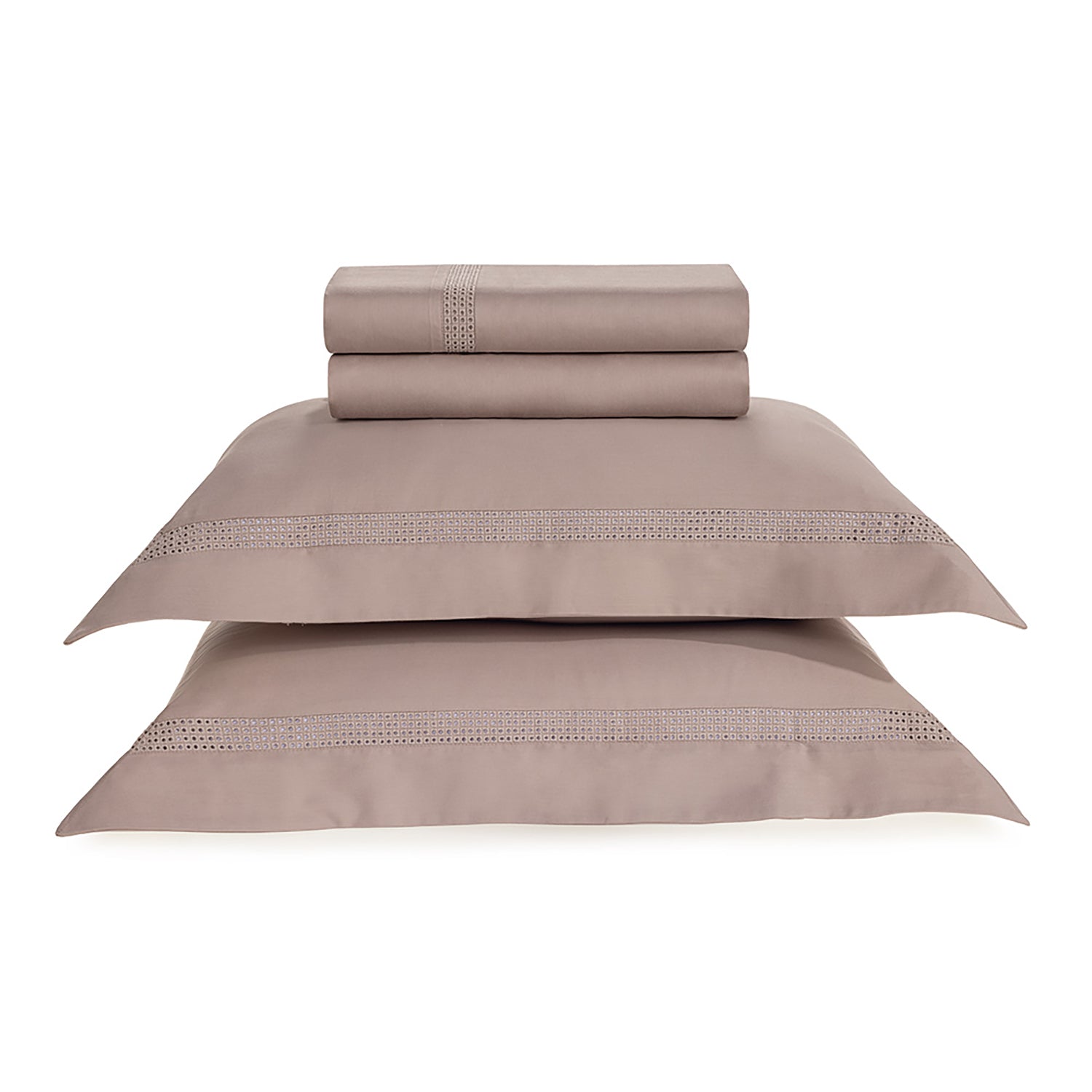 Jogo de Cama King Algodão Egípcio Trussardi Marconi Nocciola/Legno