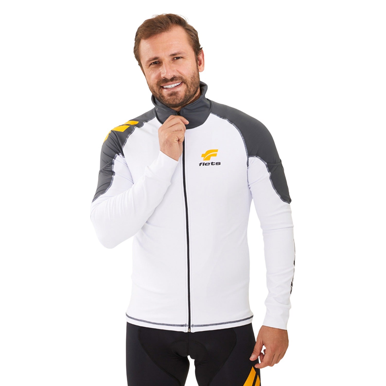 Jaqueta Climmotech Masculina Branco com Detalhe Estanho