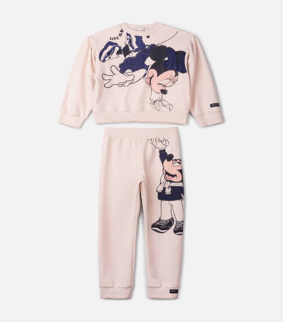 Conjunto Casaco e Calça Animê Bege