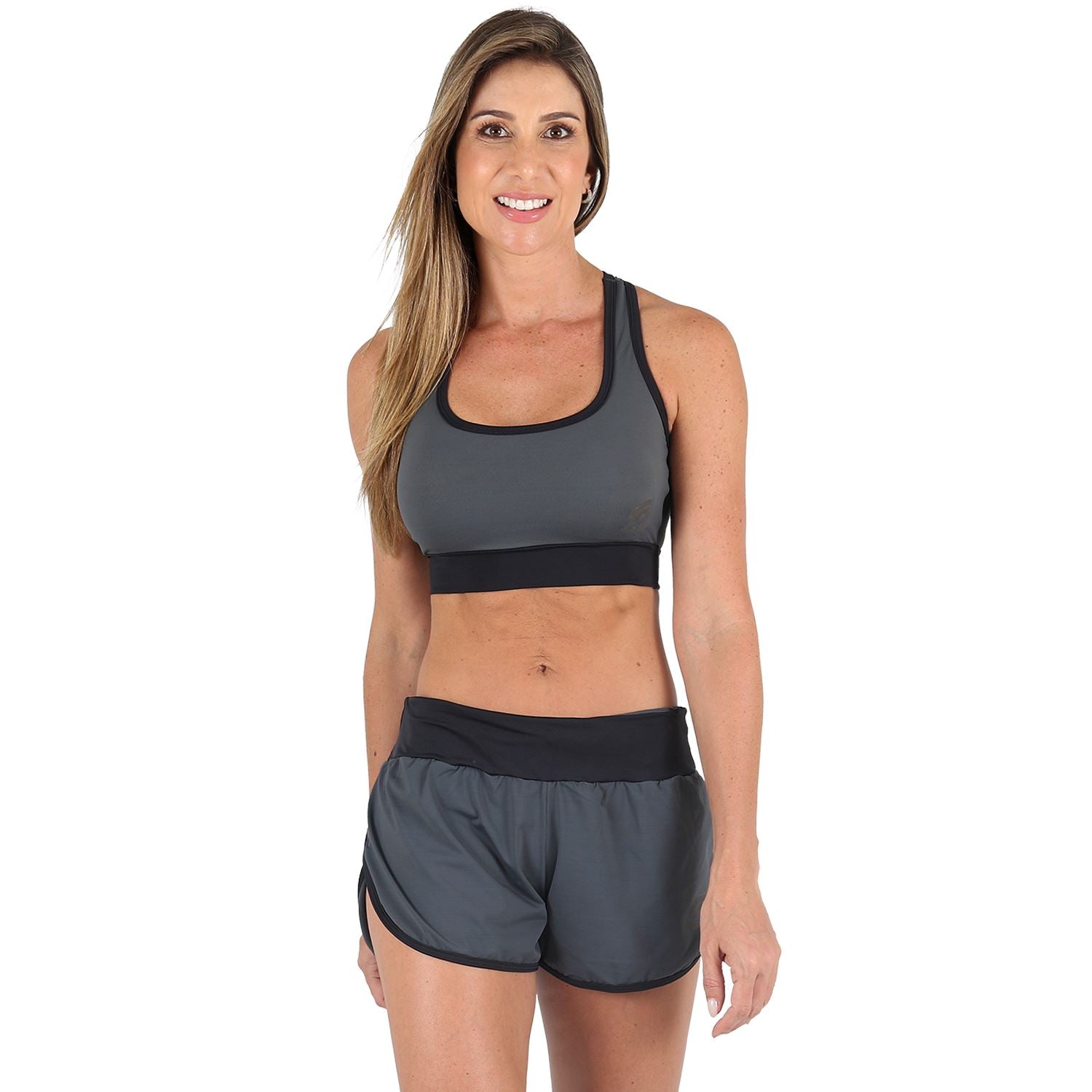 Top Costa Nadador Colours Estanho com detalhe preto