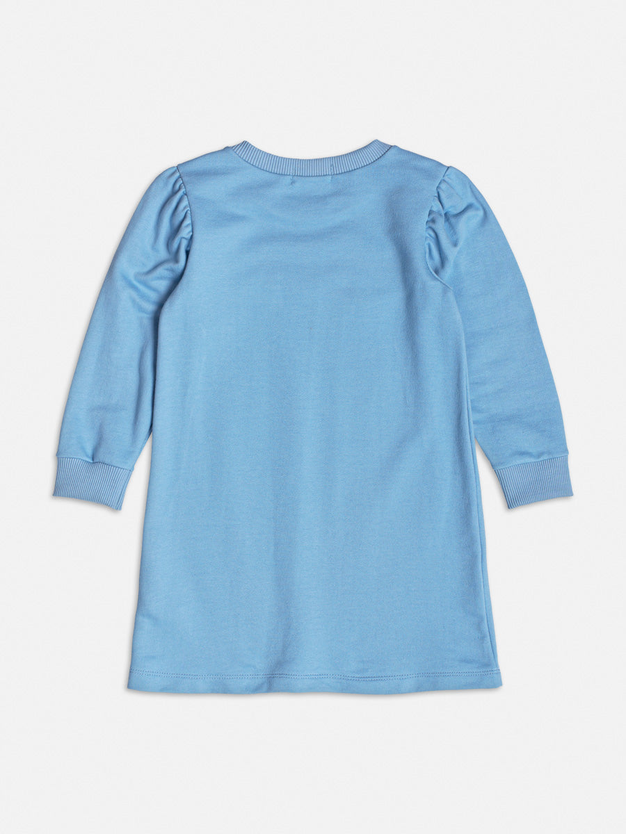 Vestido Ursinha com Patch Azul Denim