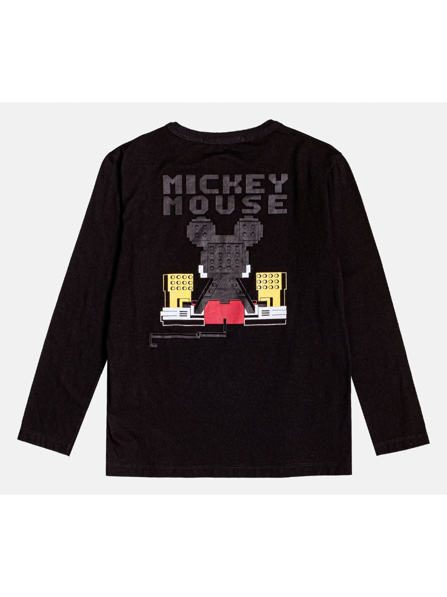 T-Shirt ML Youccie Preto com estampa do Mickey atrás