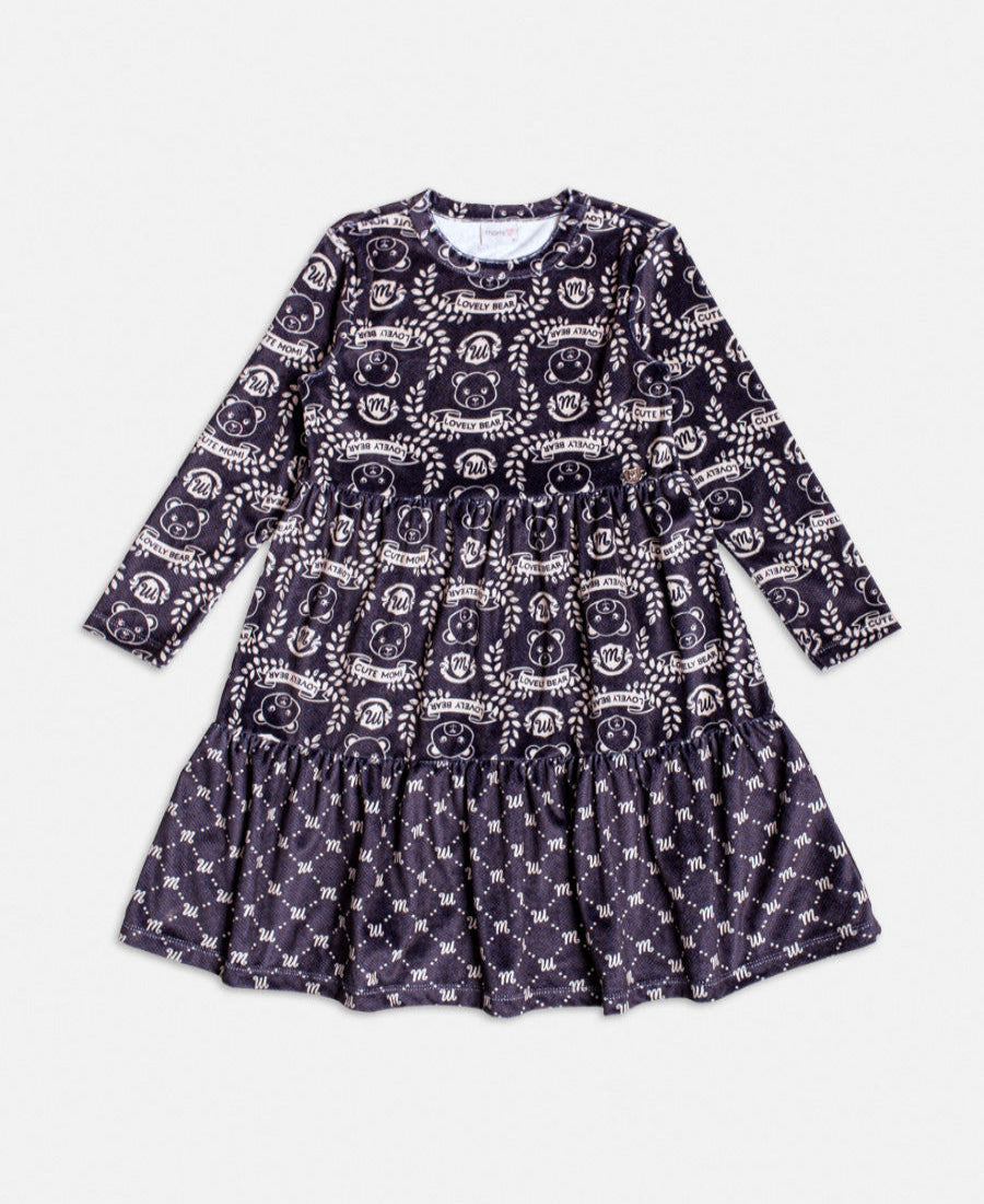 Vestido Plush Compose Ursinhos