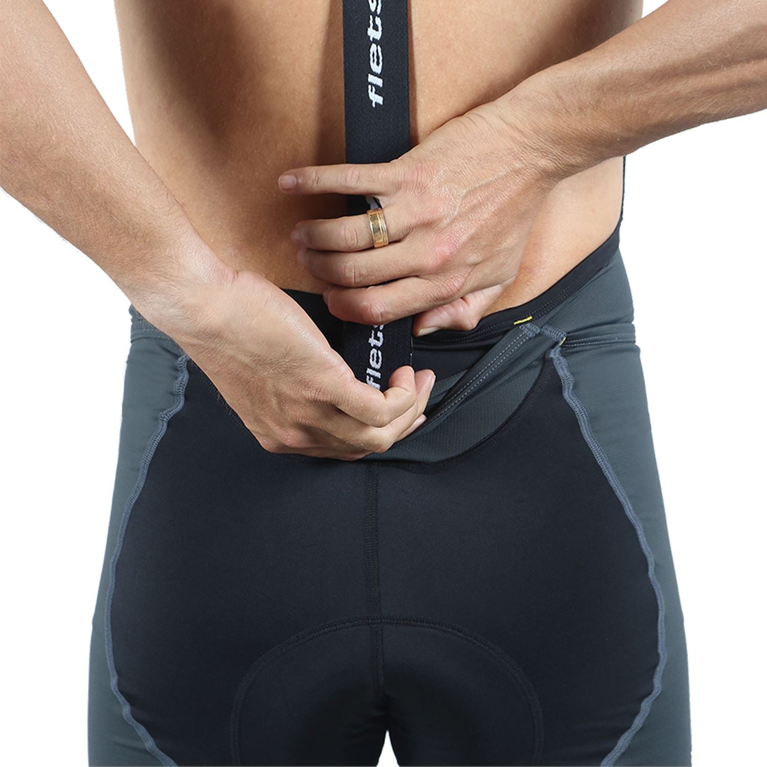 Bretelle Pee and Poop Easy Preto c/ Estanho Masculino