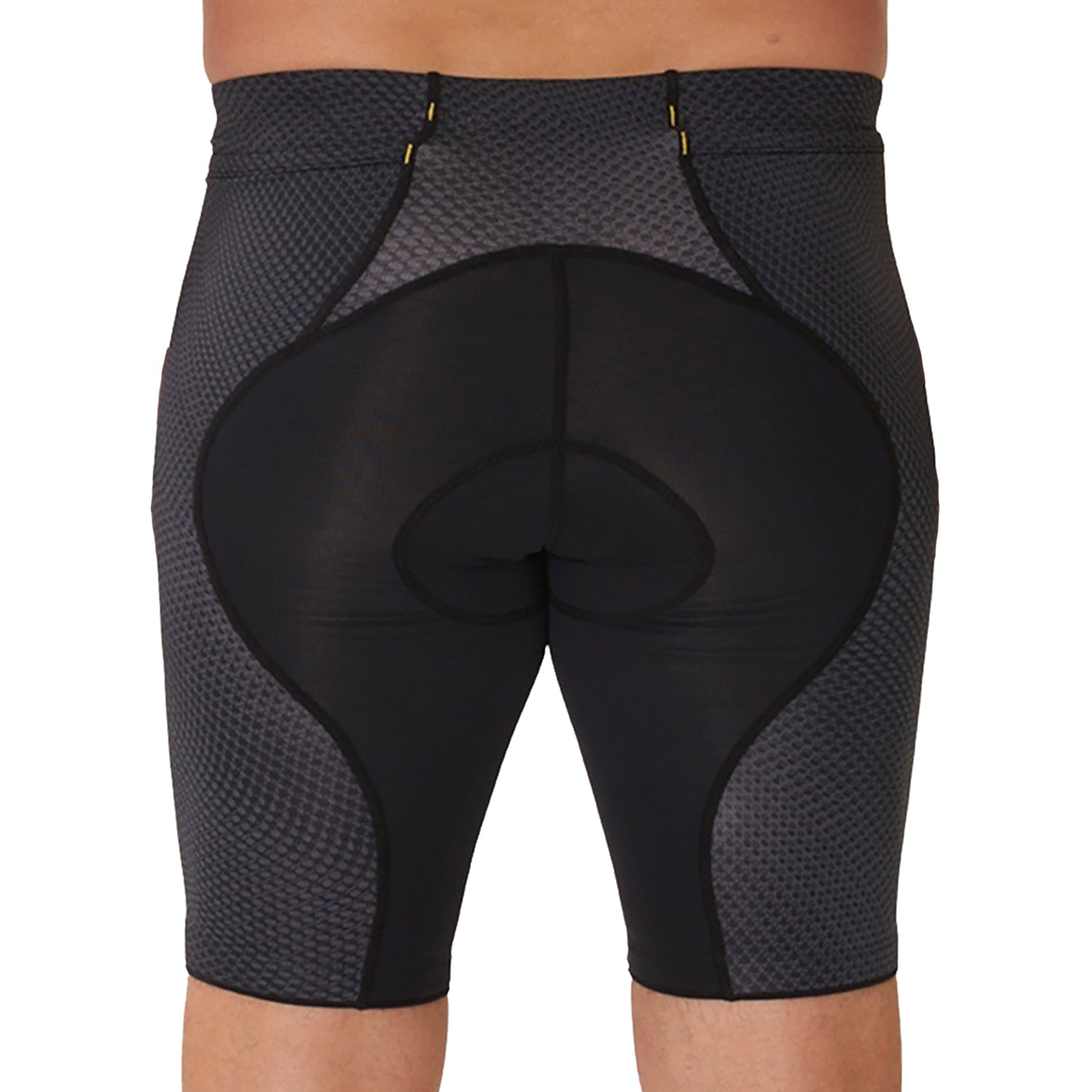 Bermuda Triathlon Masculina Preto ffe e logo f amarelo