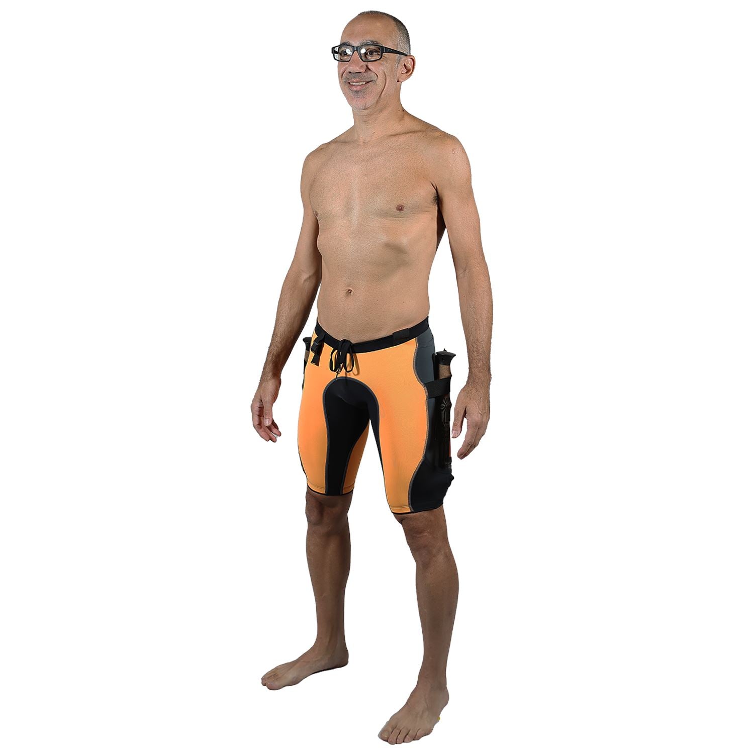 Bermuda Trail Running Laranja com Preto Masculina