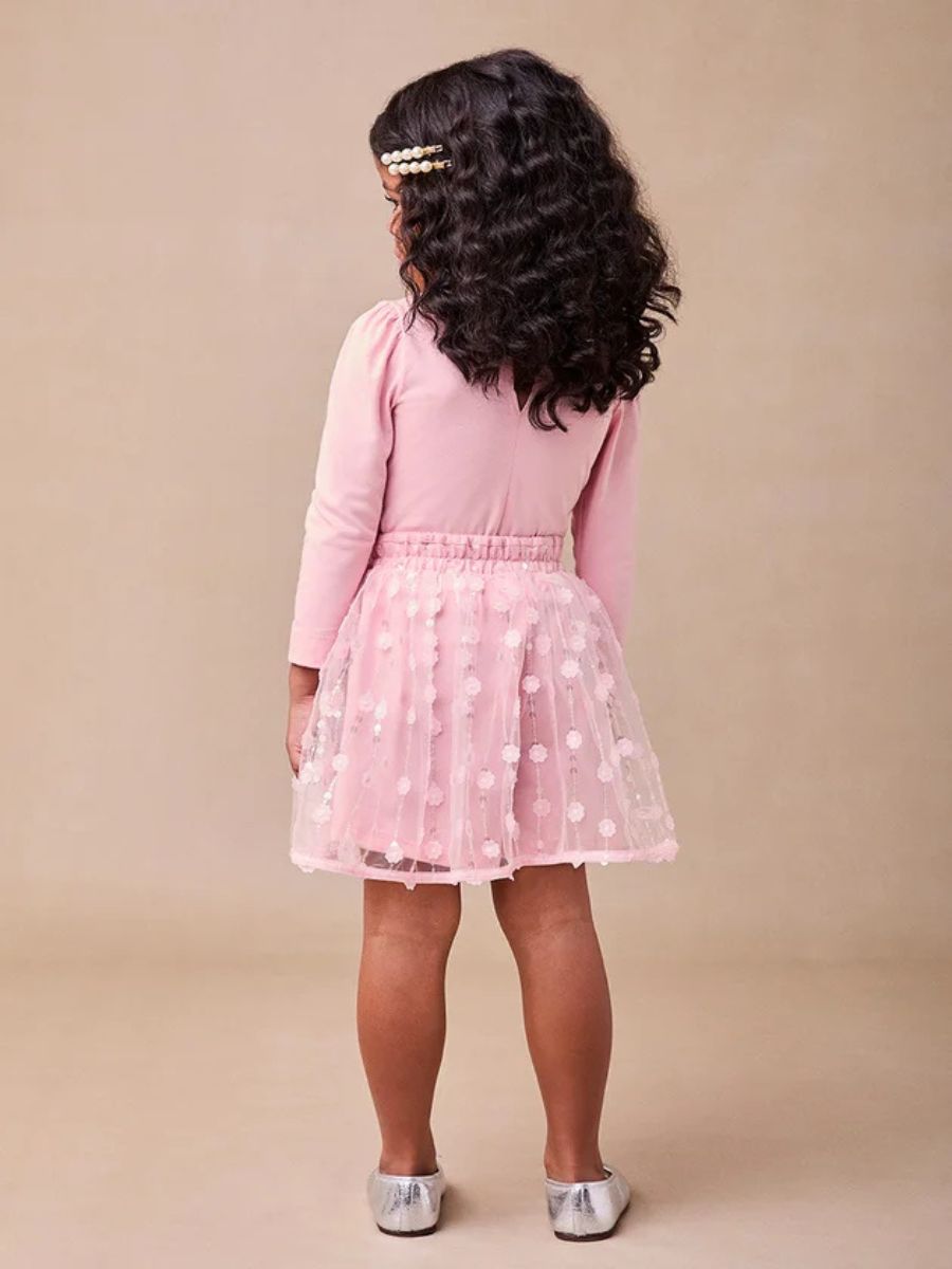 Conjunto Blusa e Saia Rosa Quartzo