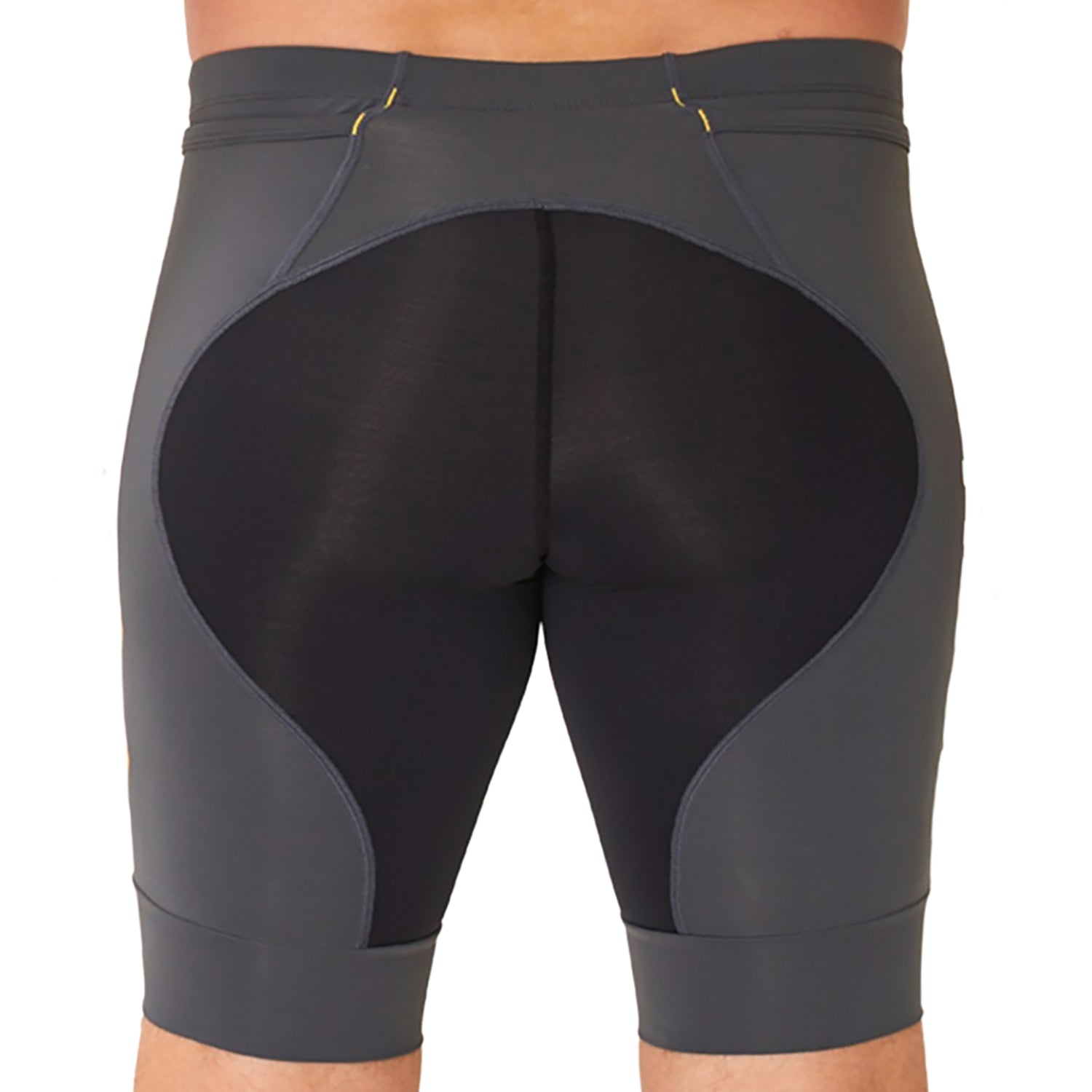 Bermuda Running Masculina Preto e Estanho logo F Amarelo