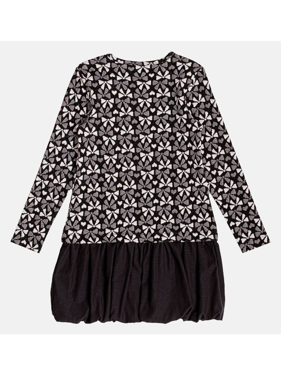 Vestido ML Jacquard com Balonê Lacinhos