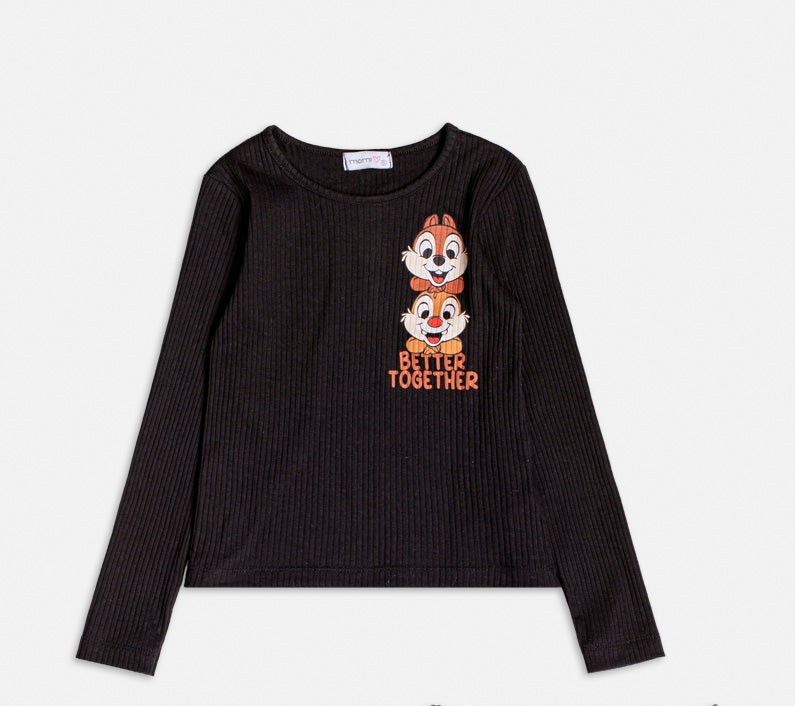 Blusa ML Tico e Teco Preto