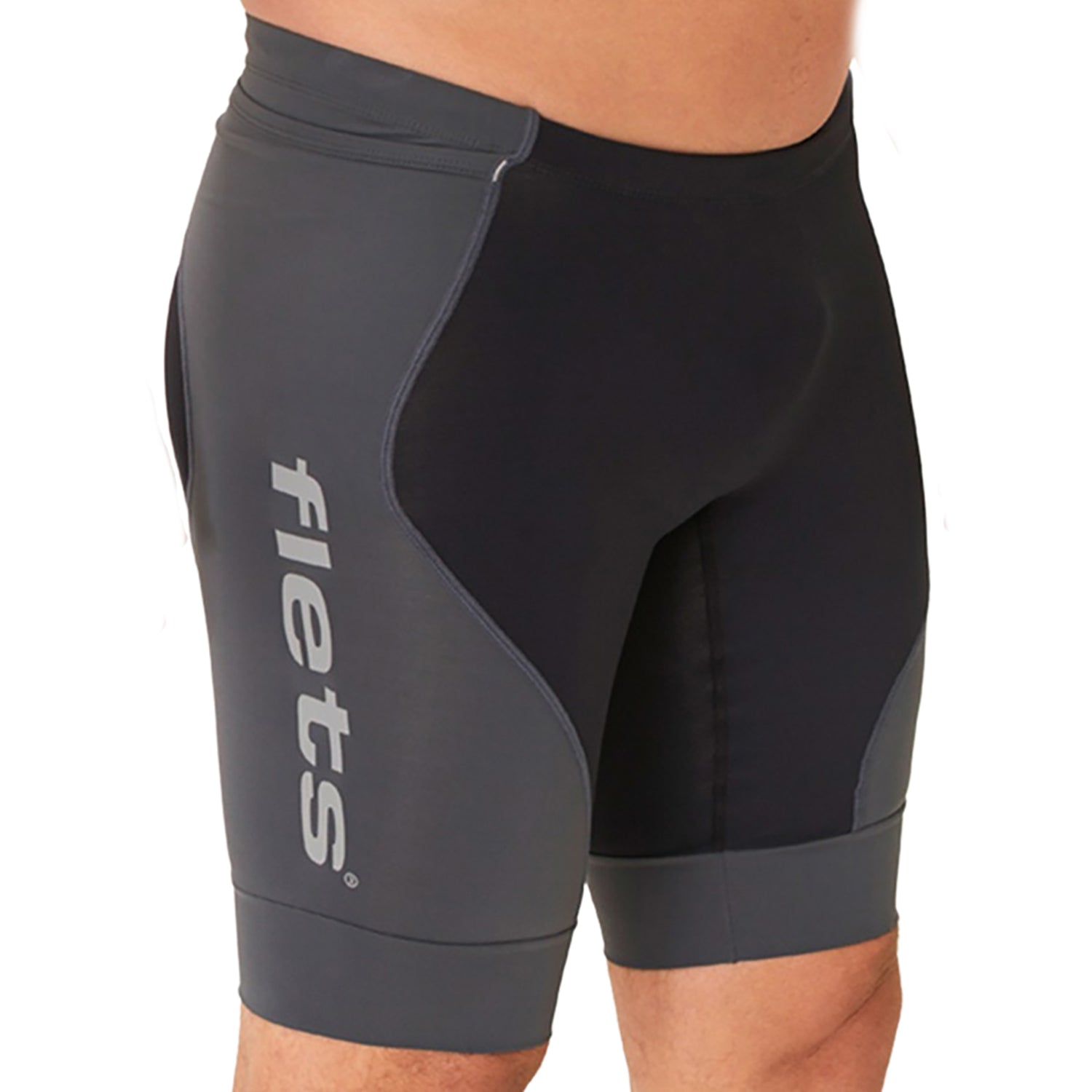 BERMUDA MULTISPORT RUN PRETA E ESTANHO COM F EM ESTANHO MASCULINA