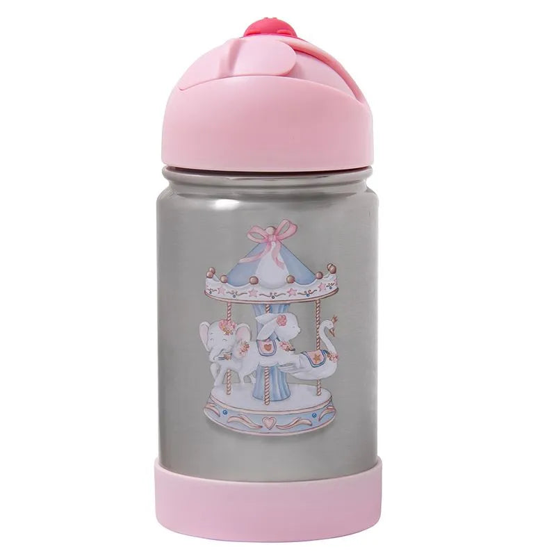 Garrafa Flip Térmica Infantil Carrossel com Alça de Silicone Metoo By Büp Baby - 350 ml