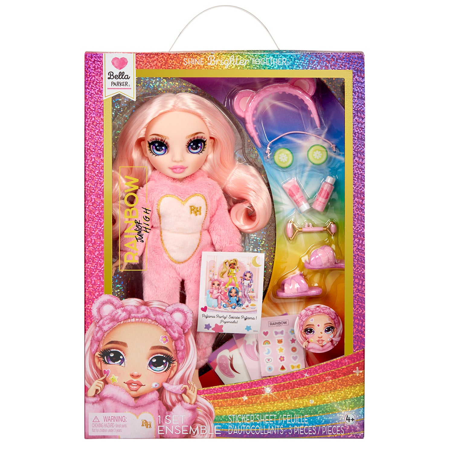 Boneca Rainbow High Jr High PJ Party Fashion - Bella 23 cm (Rosa)