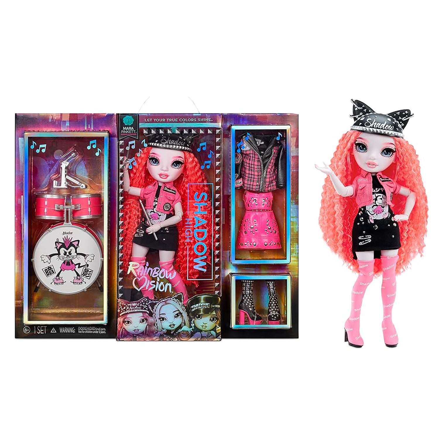 Boneca Rainbow High Vision High Mara Pinkett - Rosa Neon