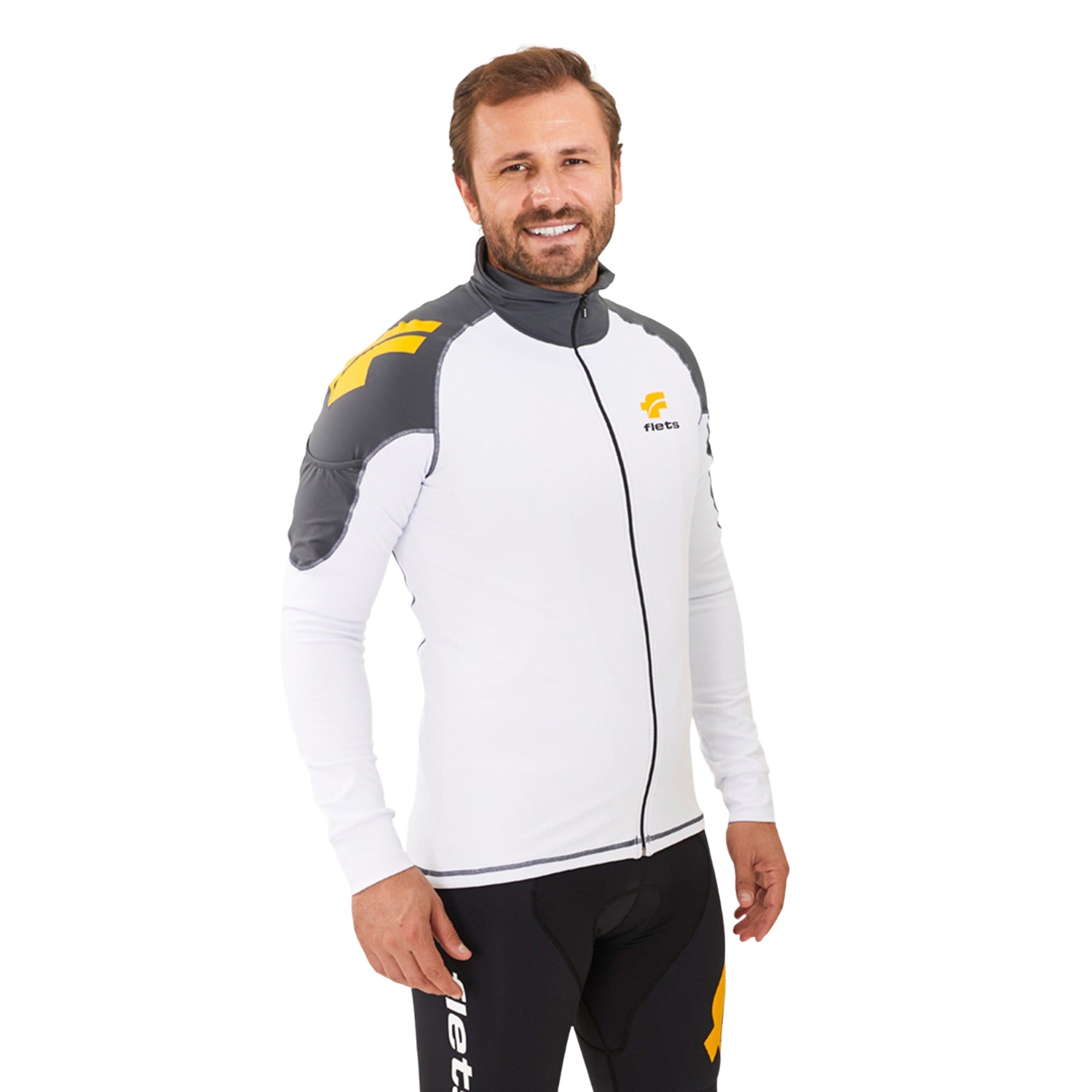 Jaqueta Climmotech Masculina Branco com Detalhe Estanho