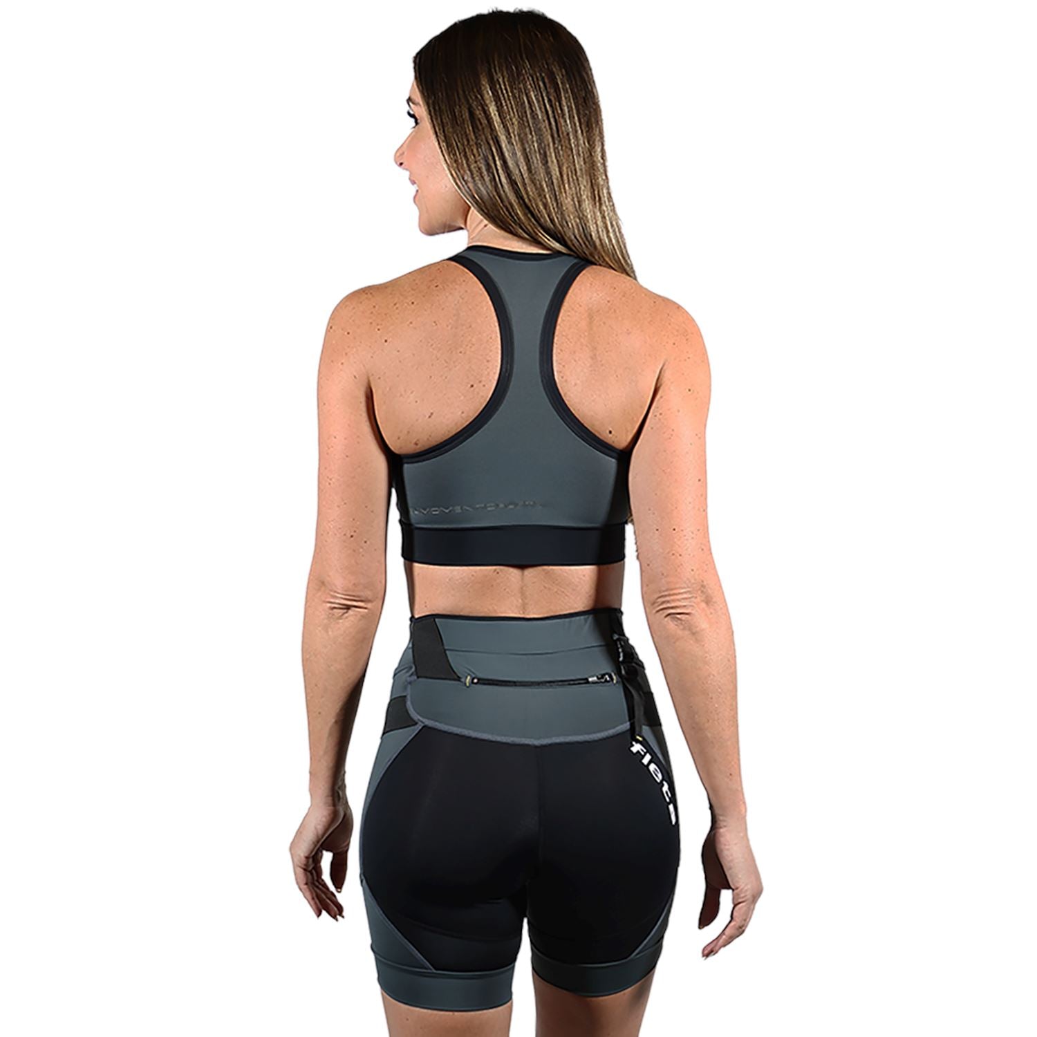 Bermuda Trail Running Feminina Preto com Estanho