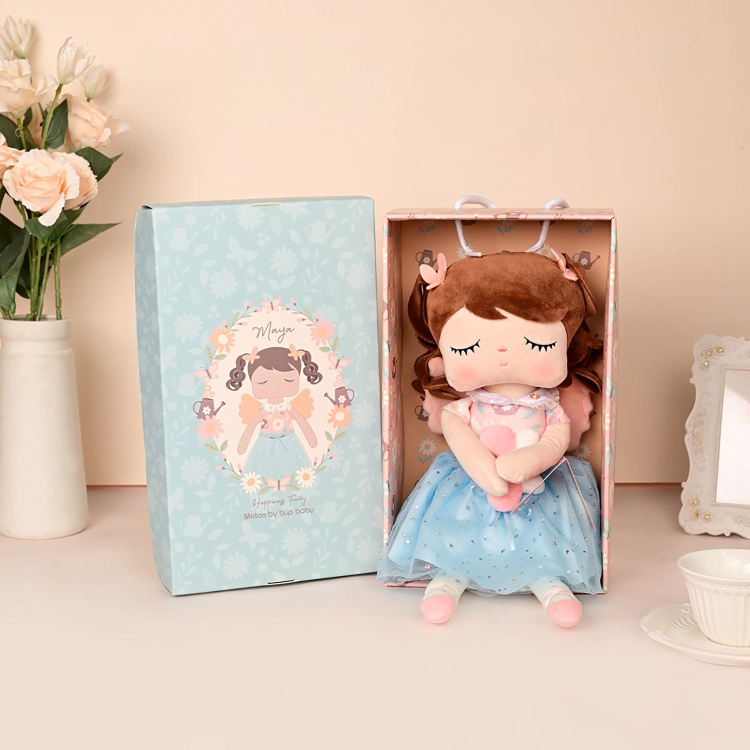 Boneca Metoo com Caixa Angela Fada Happiness Maya - 33 cm