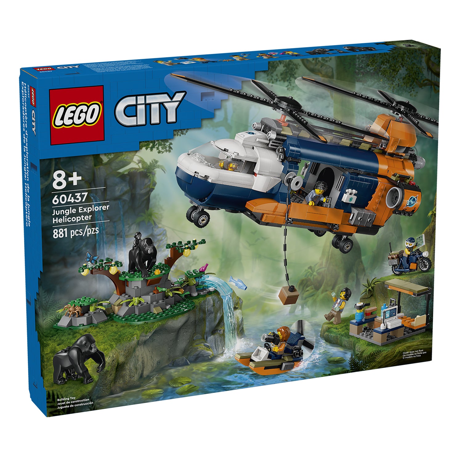 Lego City - Helicóptero Jungle Explorer no Acampamento Base