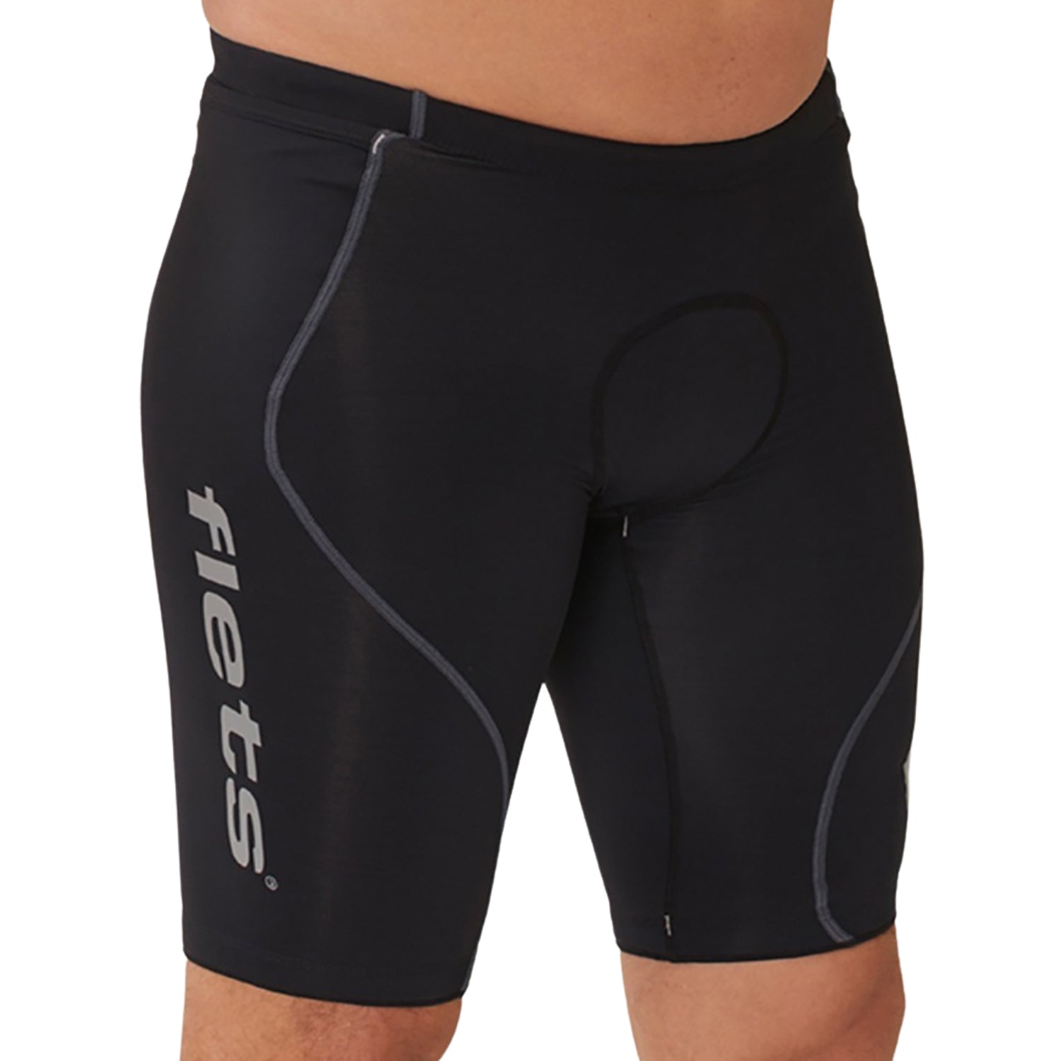 Bermuda Triathlon Masculina Preto e logo F Estanho
