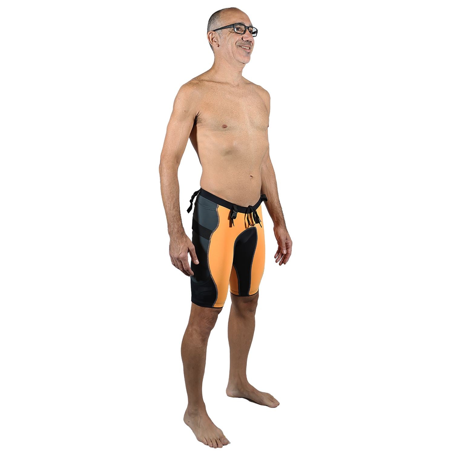 Bermuda Trail Running Laranja com Preto Masculina