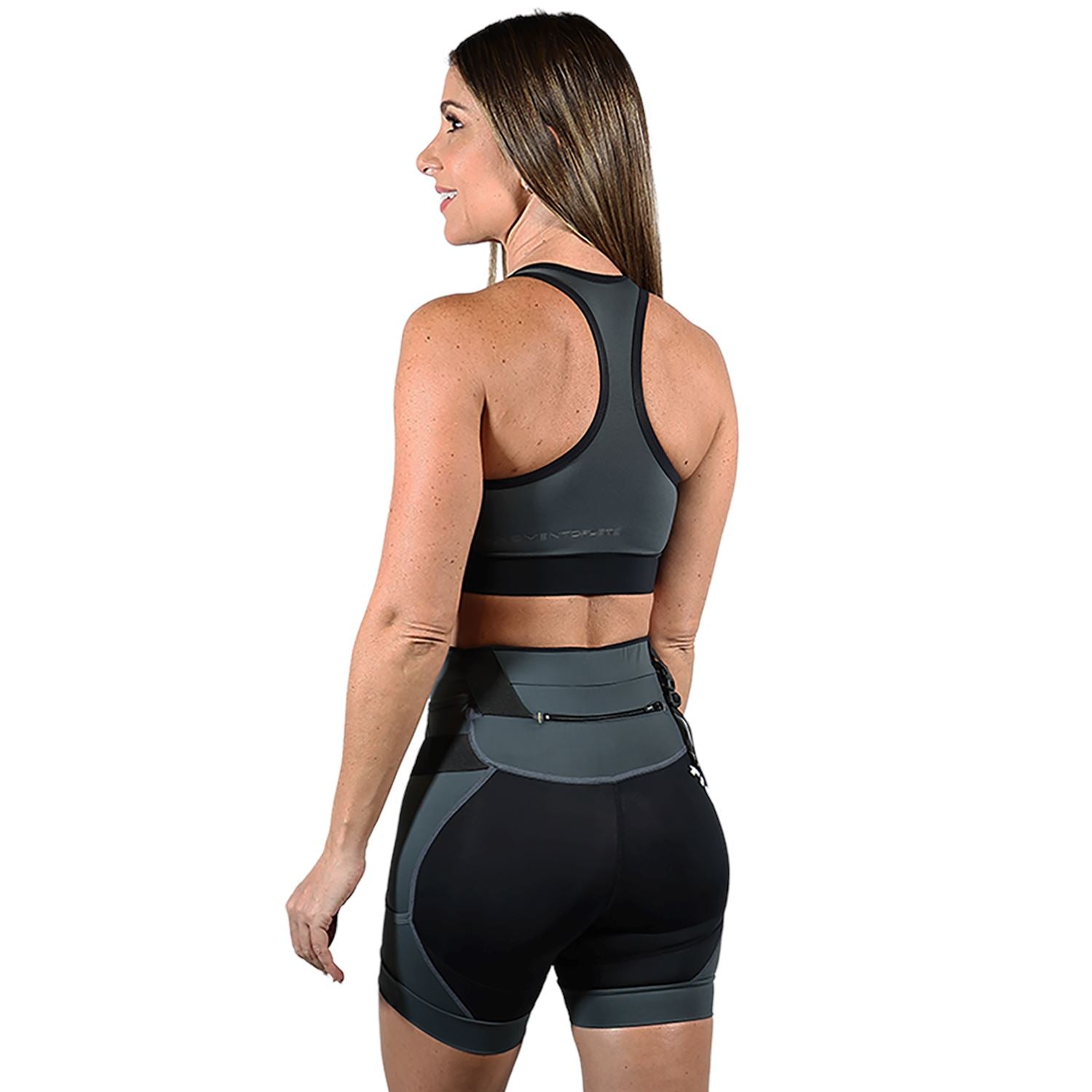 Bermuda Trail Running Feminina Preto com Estanho