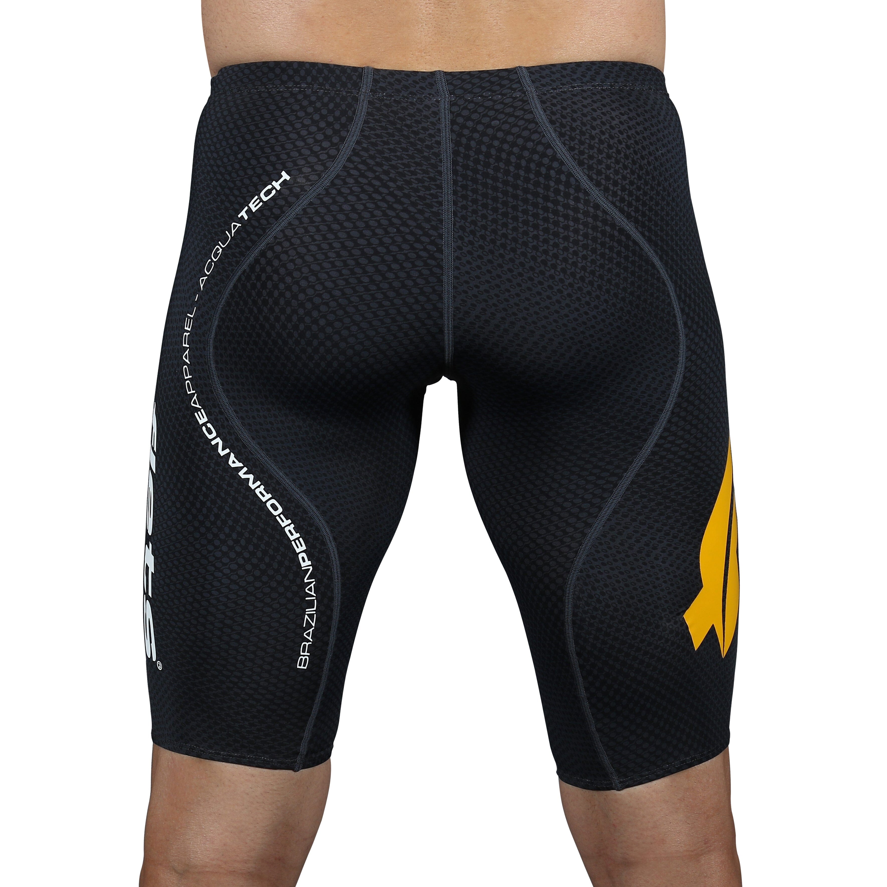 Bermuda Natação Masculina - Acquatech Figura a Fundo Cinza