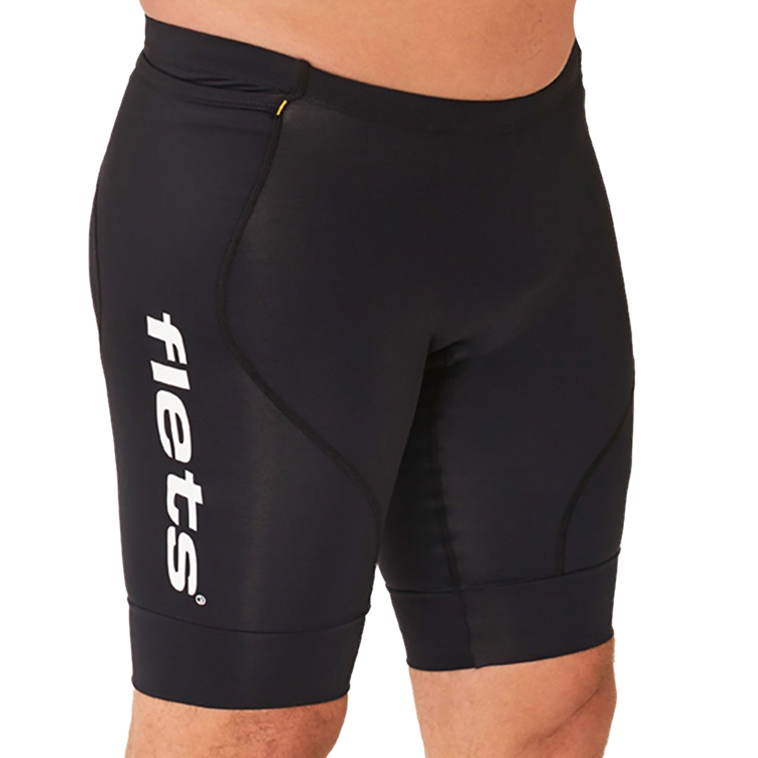 Bermuda Running Masculina Preto logo F Amarelo