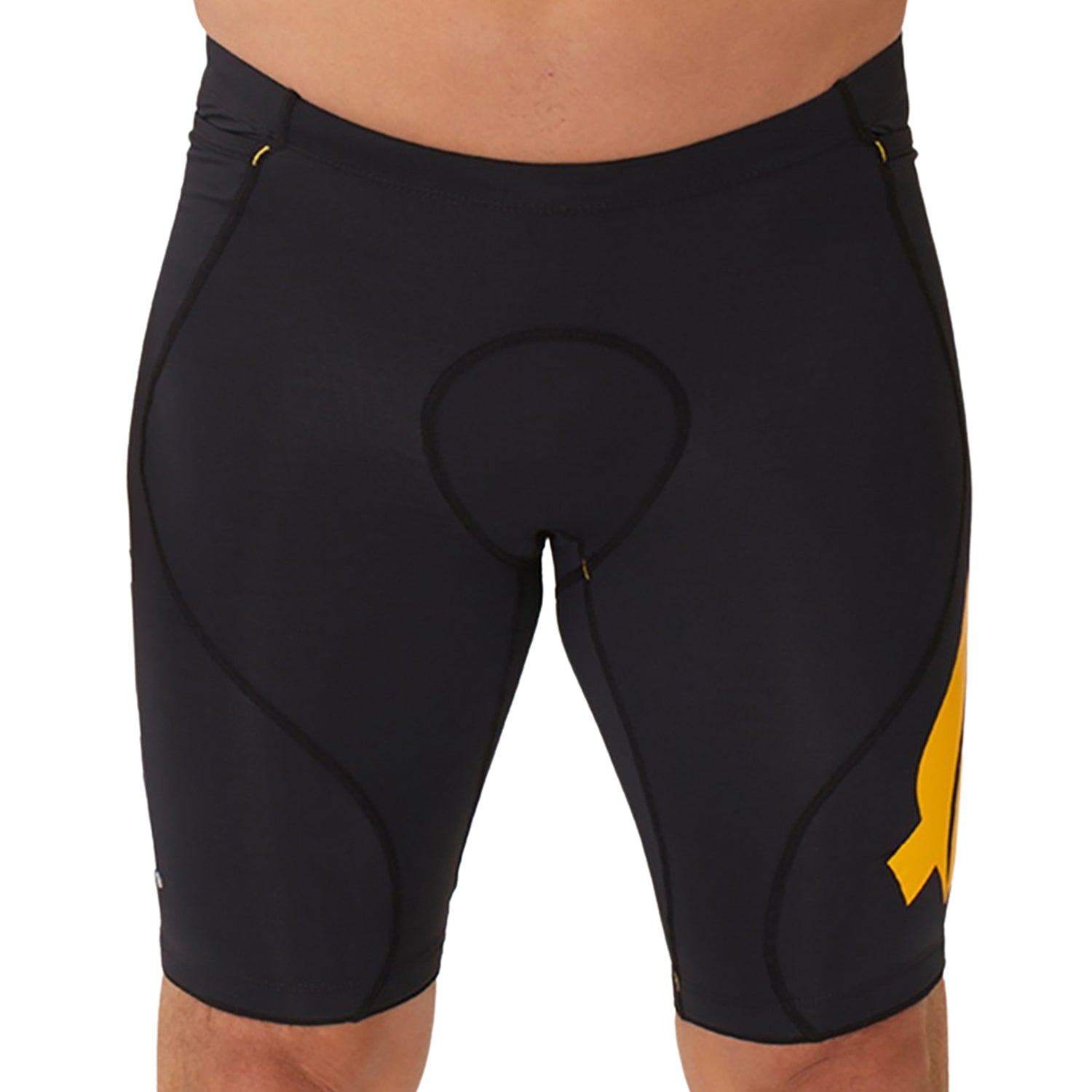 Bermuda Triathlon Masculina Preto e logo F Amarelo