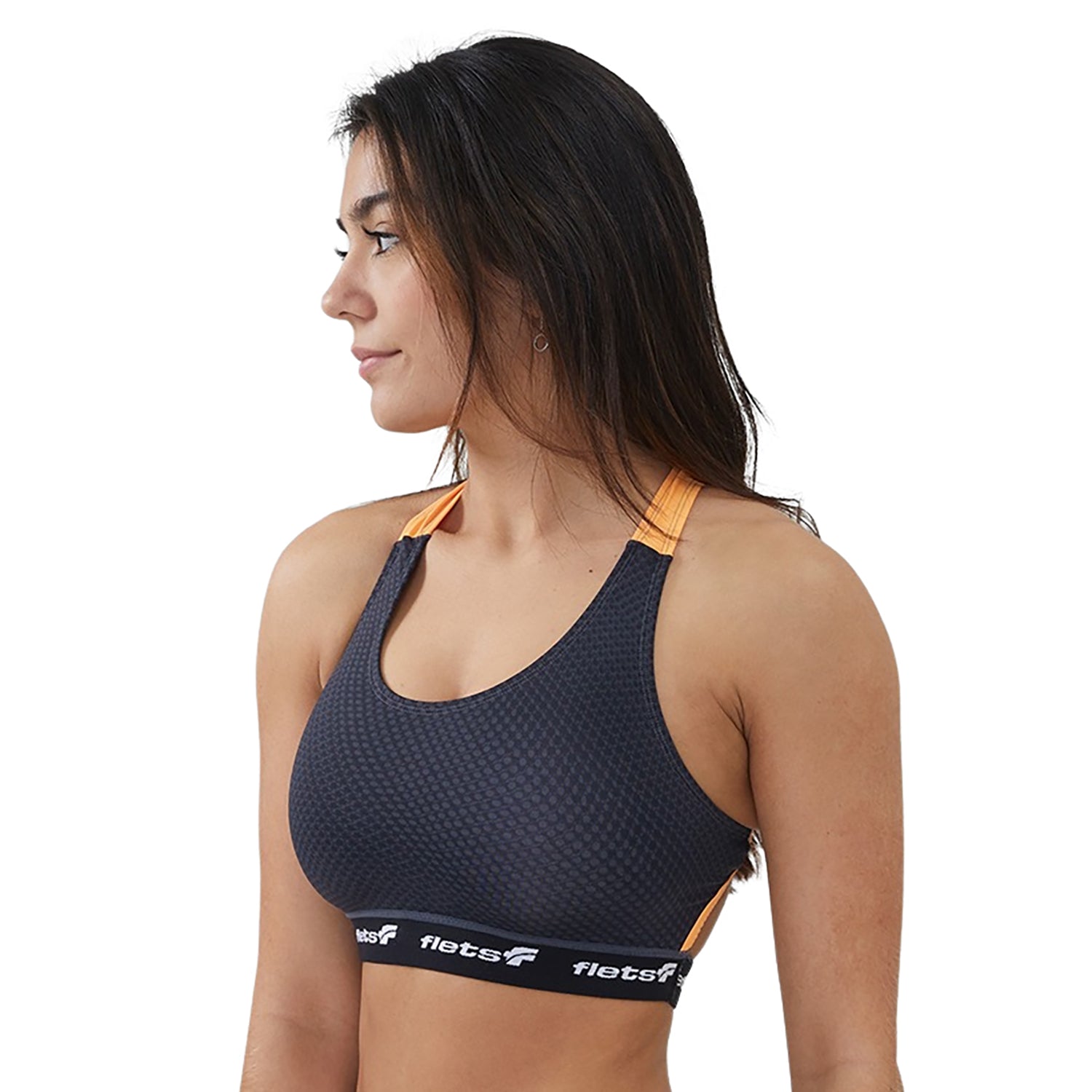 Top Costa X ffe detalhe Laranja Elástico Logo