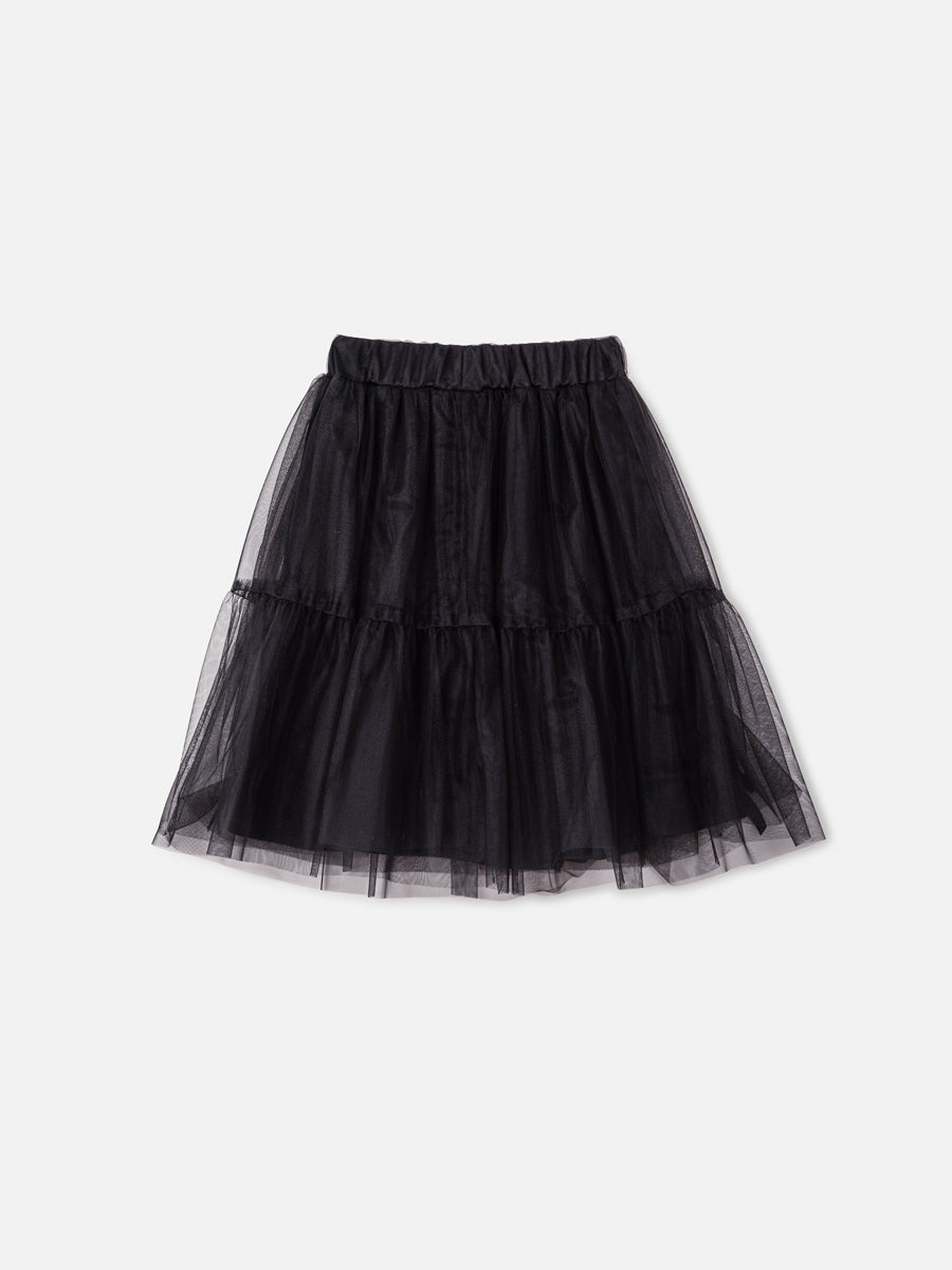 Saia de Tule com Laços Preto