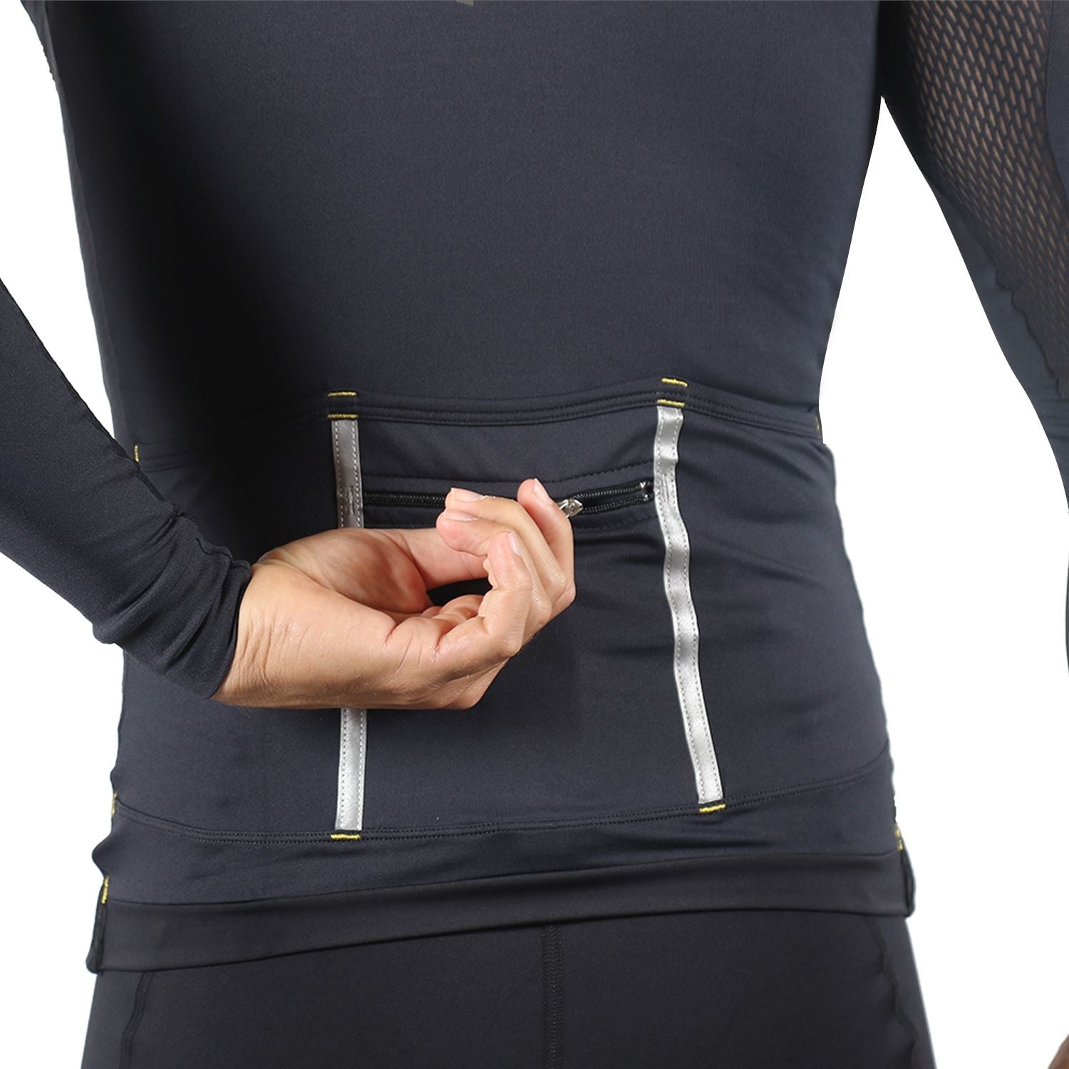 Jersey Manga Longa Ciclismo Masculina Preto
